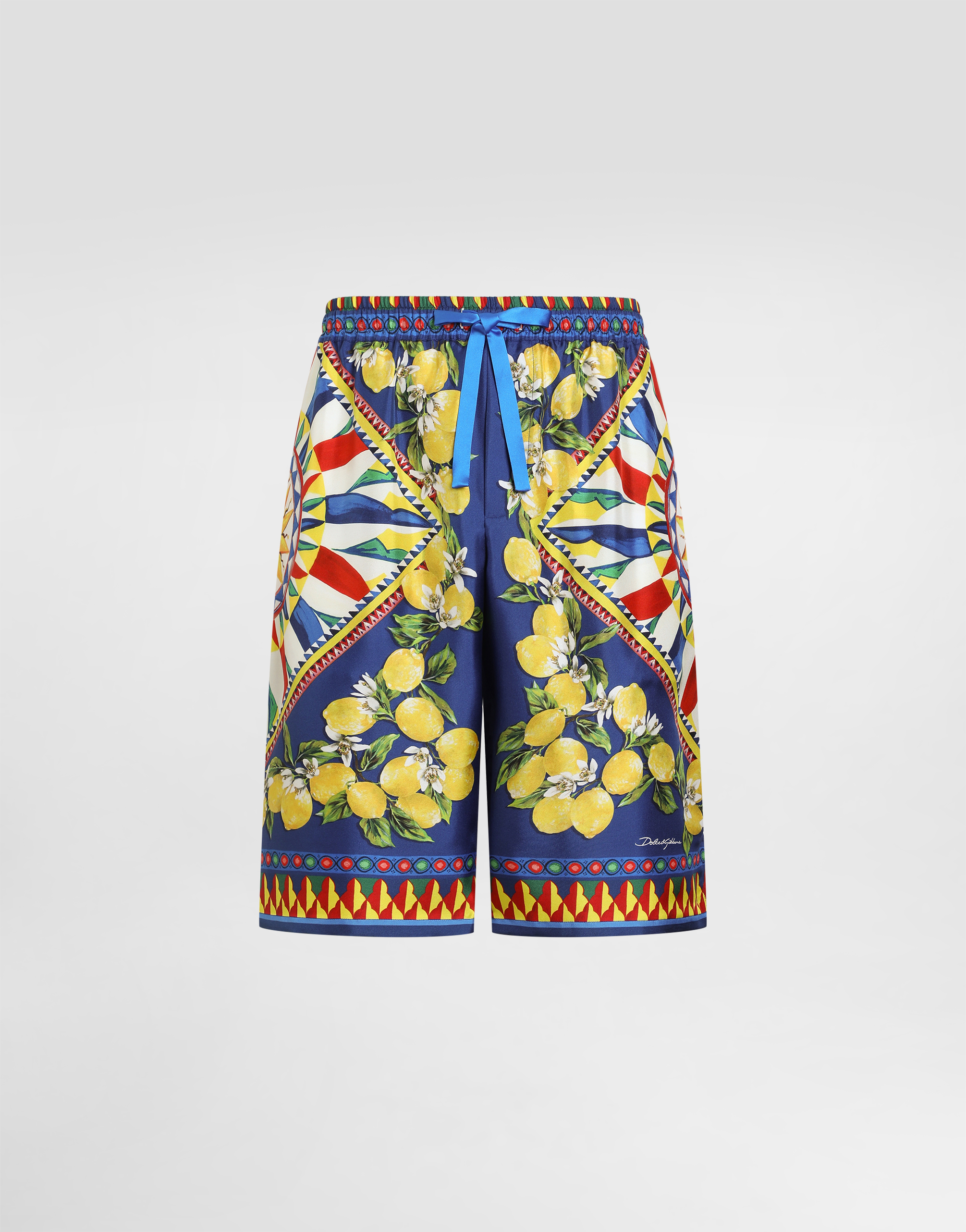 【名作】04SS DOLCE&GABBANA パラシュートパンツ Carretto-print silk twill bermuda in Multicolor for Men