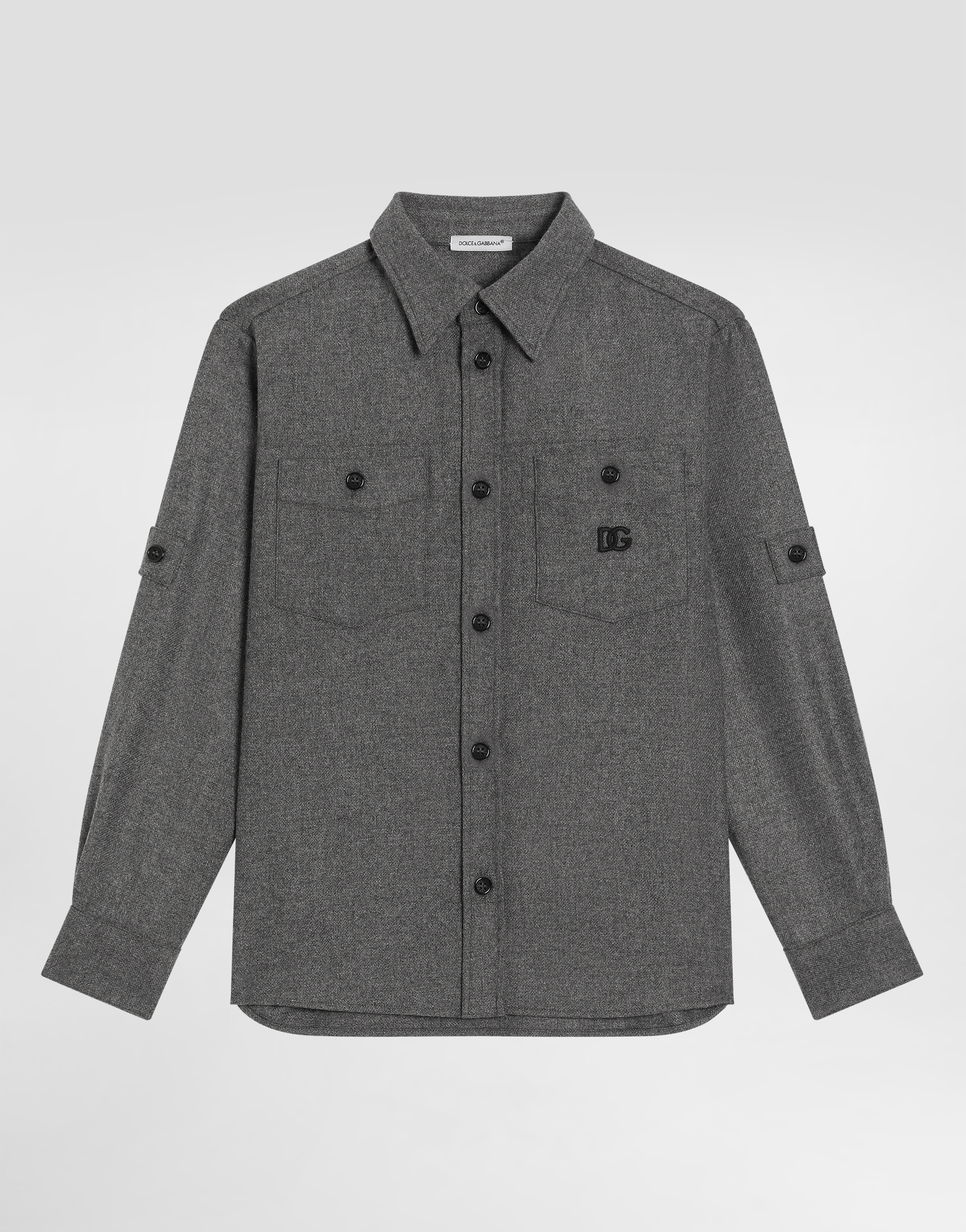 Melange wool mat shirt