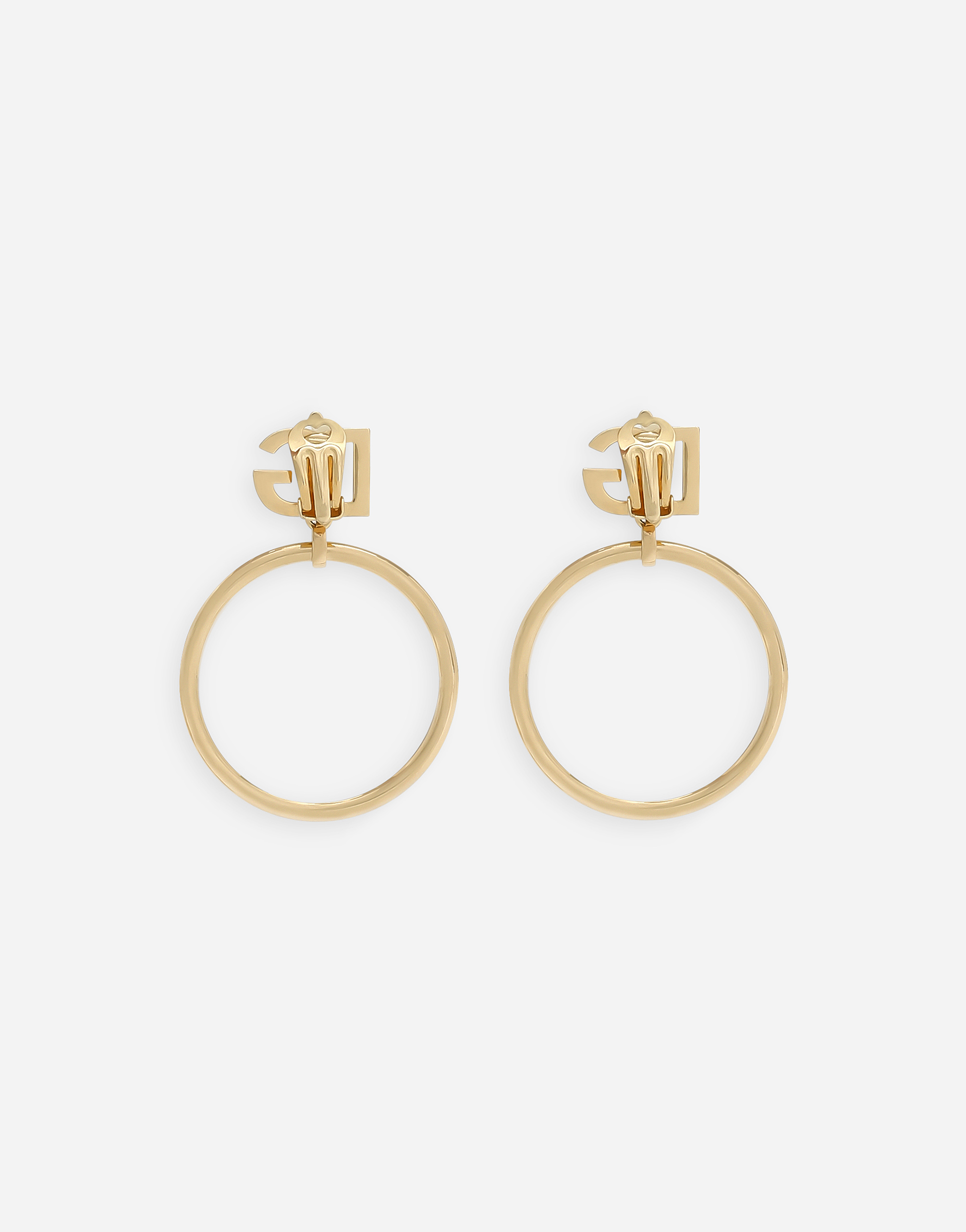 Dolce & Gabbana Hoop Earrings With Dg Logo In ゴールド