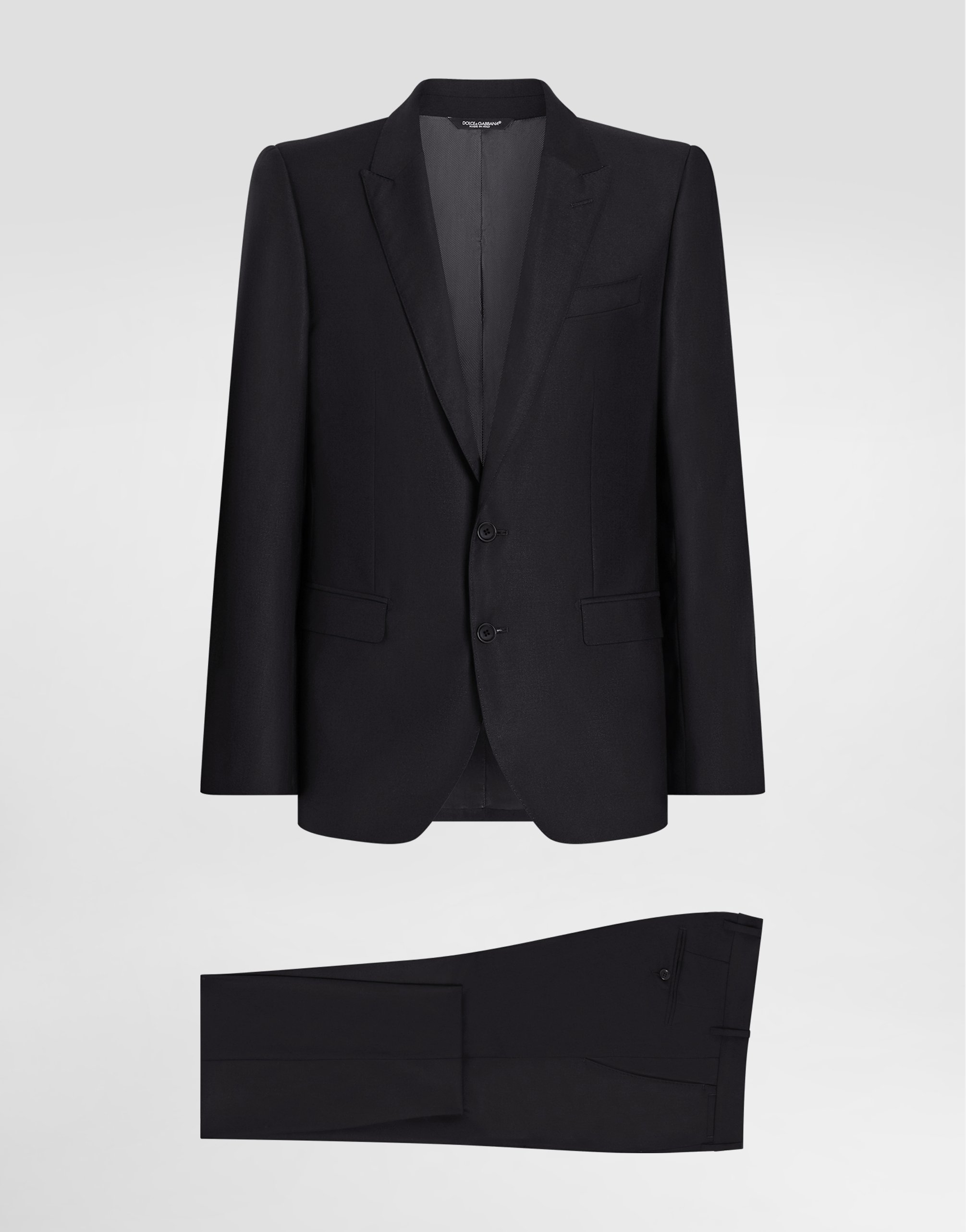Single-breasted suit wool and silk