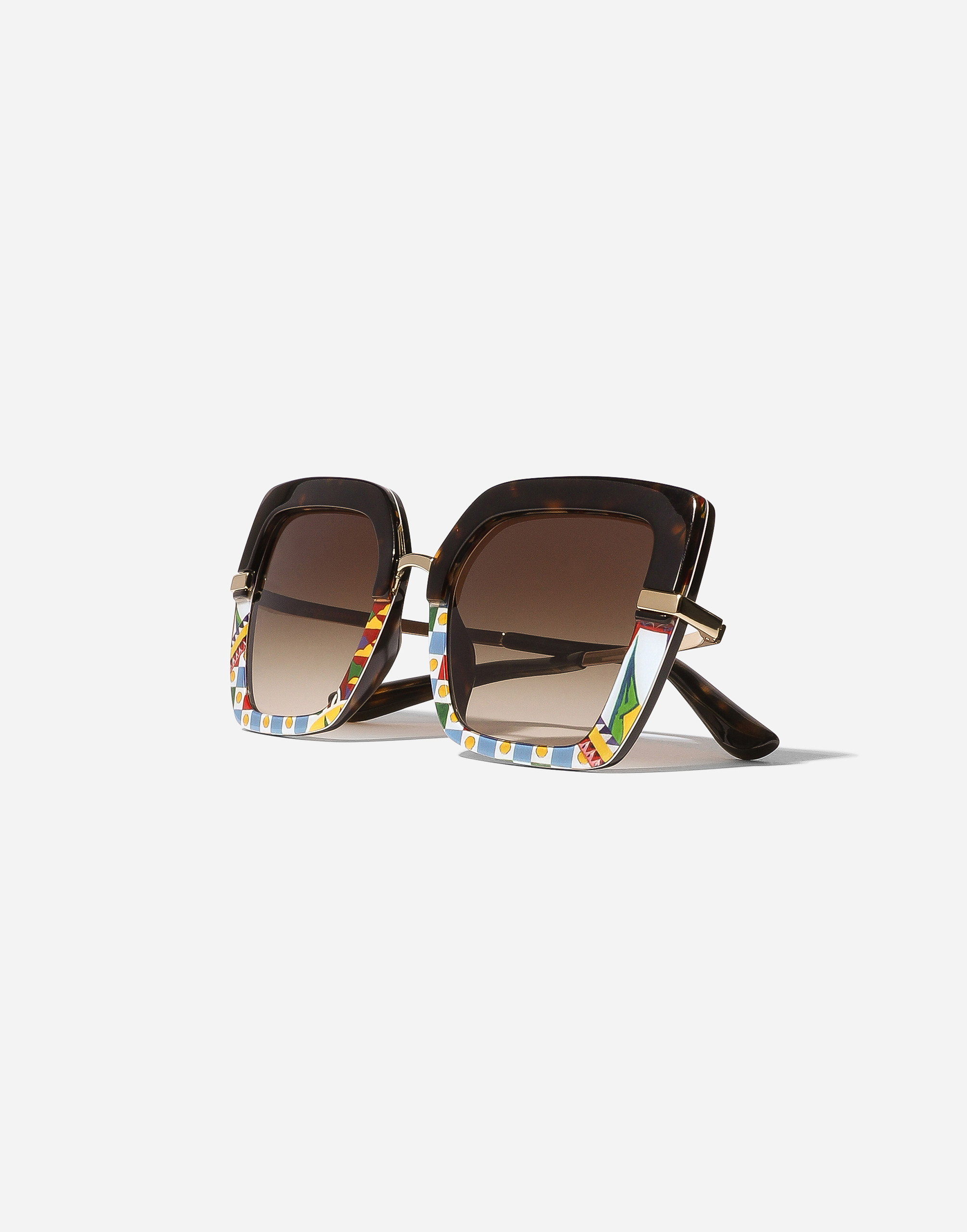 Shop Dolce & Gabbana Half Print Sunglasses