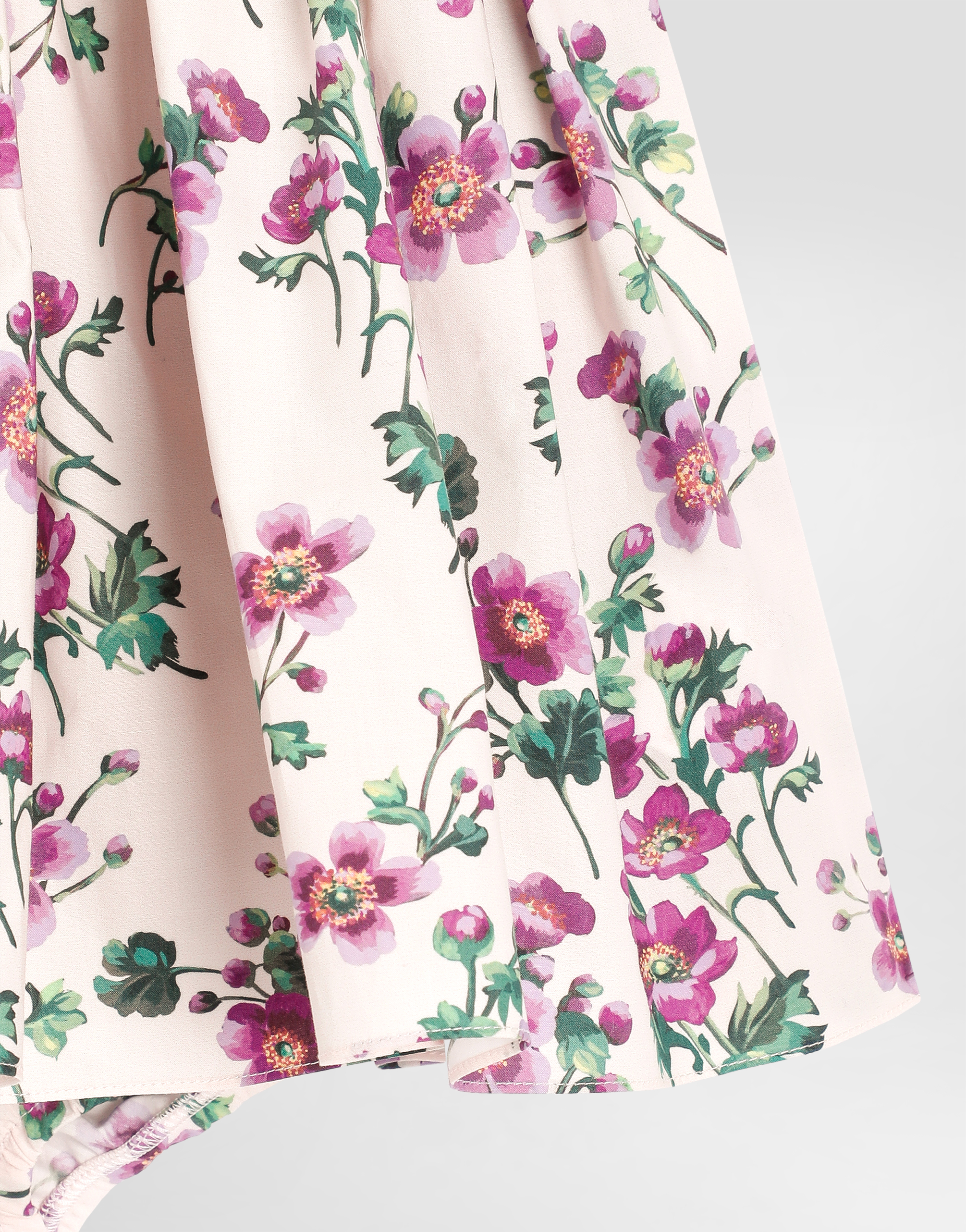 Violets-print poplin dress