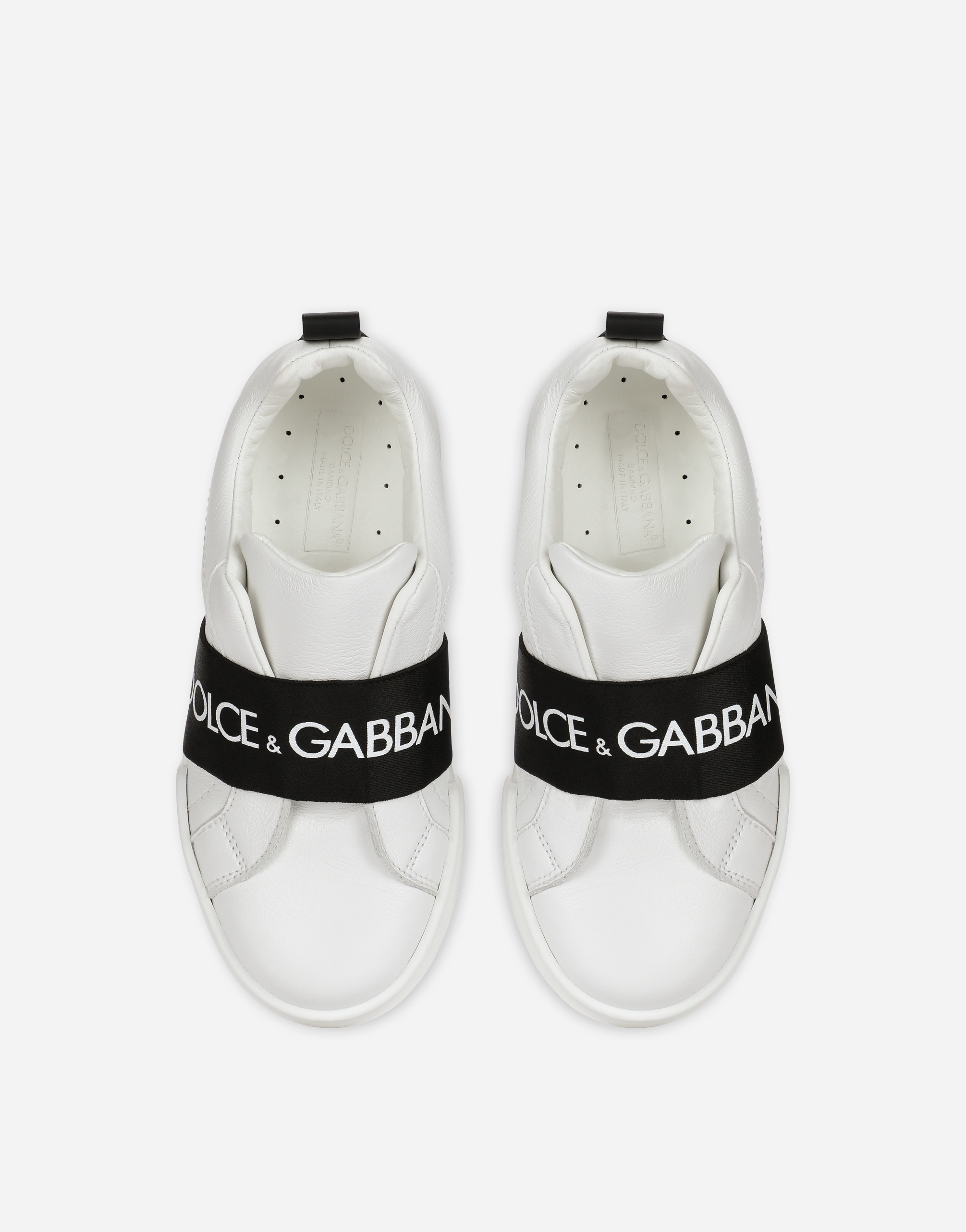 DOLCE & GABBANA CALFSKIN PORTOFINO SLIP-ON SNEAKERS