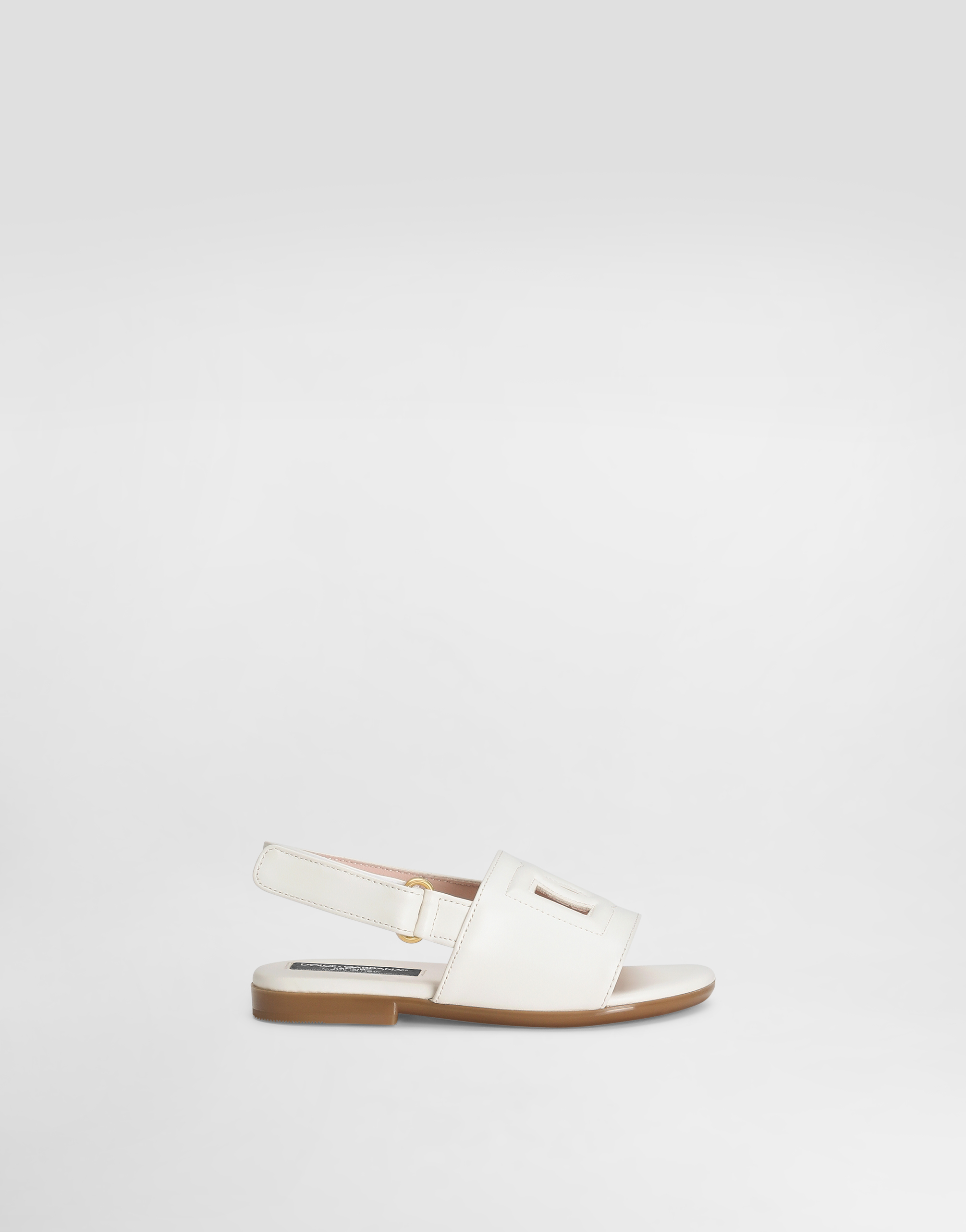 Calfskin sandals with cut-out DG logo