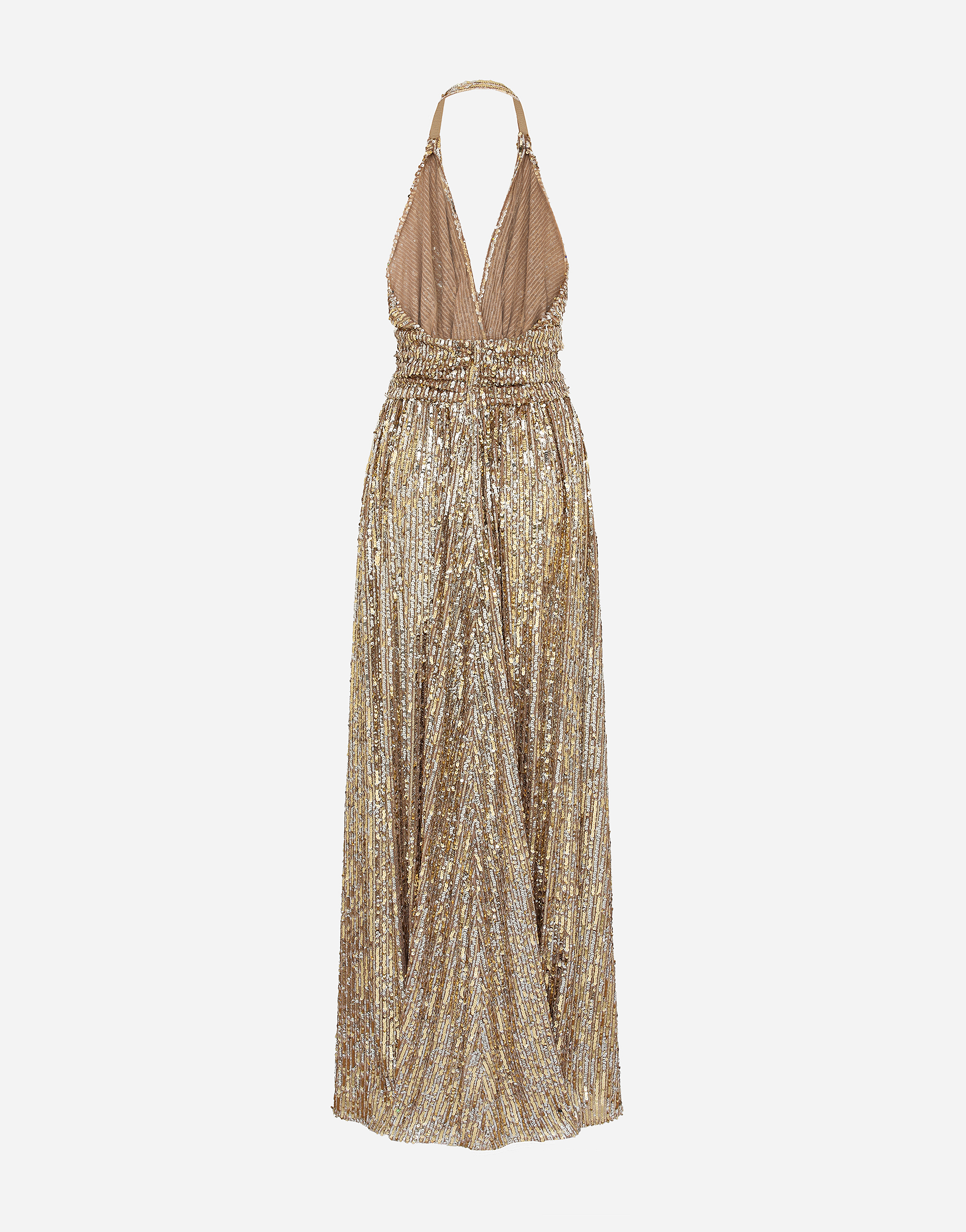 Dolce & Gabbana Sequin-detail Maxi Dress In Gold