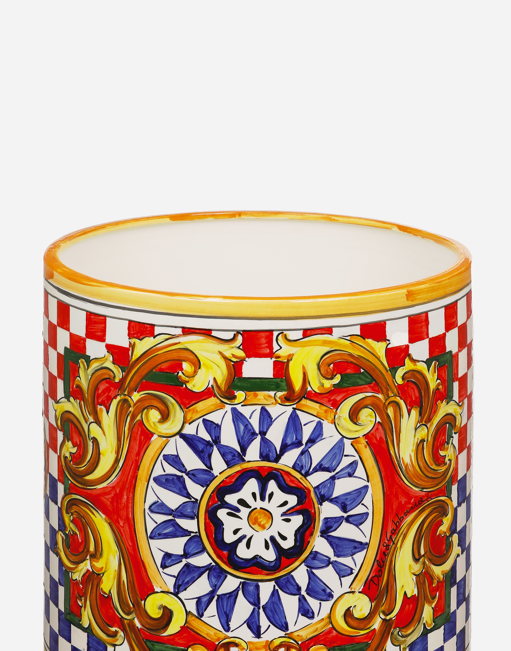 Dolce & Gabbana Geometric-patterned Ceramic Vase (37cm X 58cm) In Multi