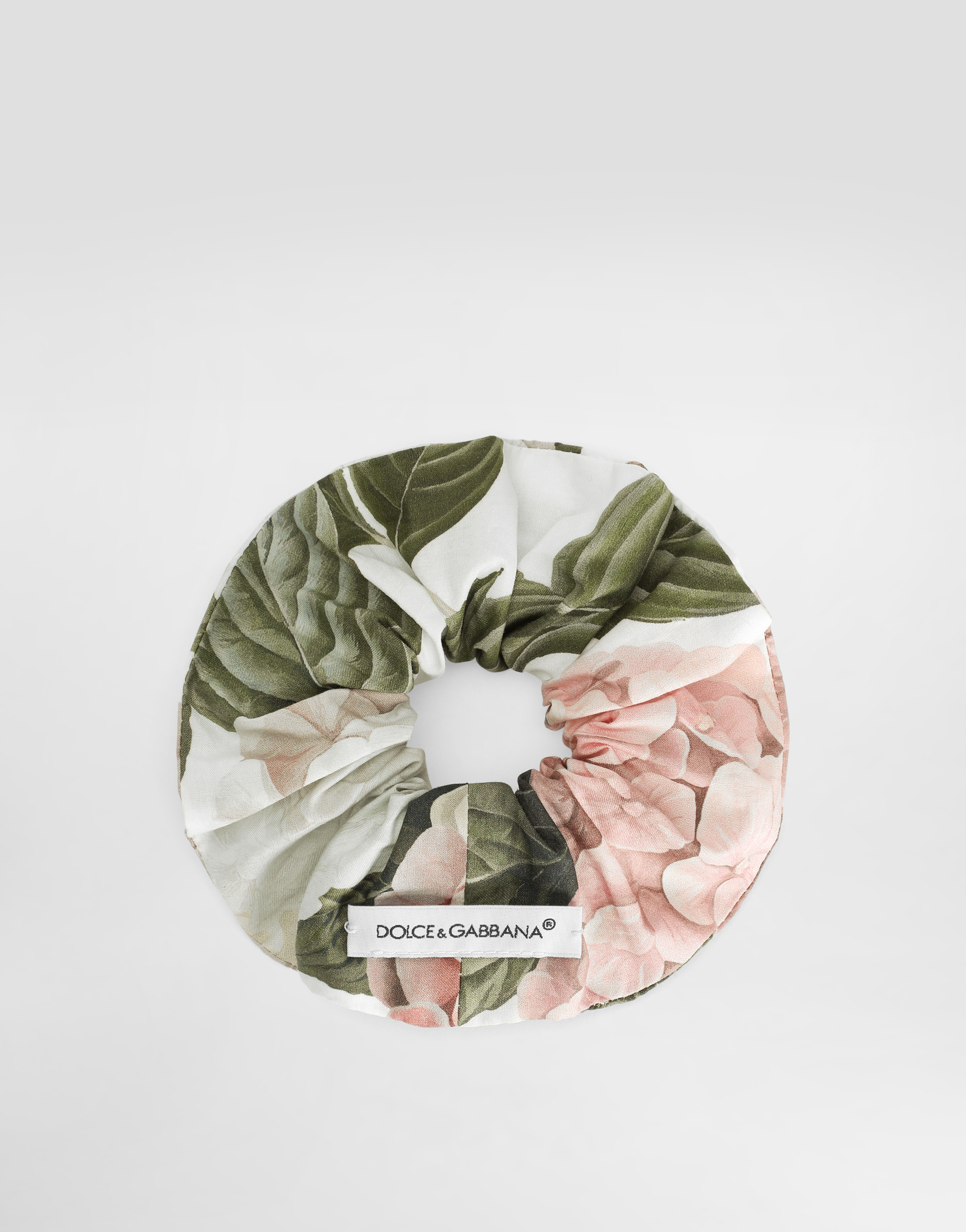 Dolce & Gabbana Hydrangea-print Poplin Scrunchie In Multi