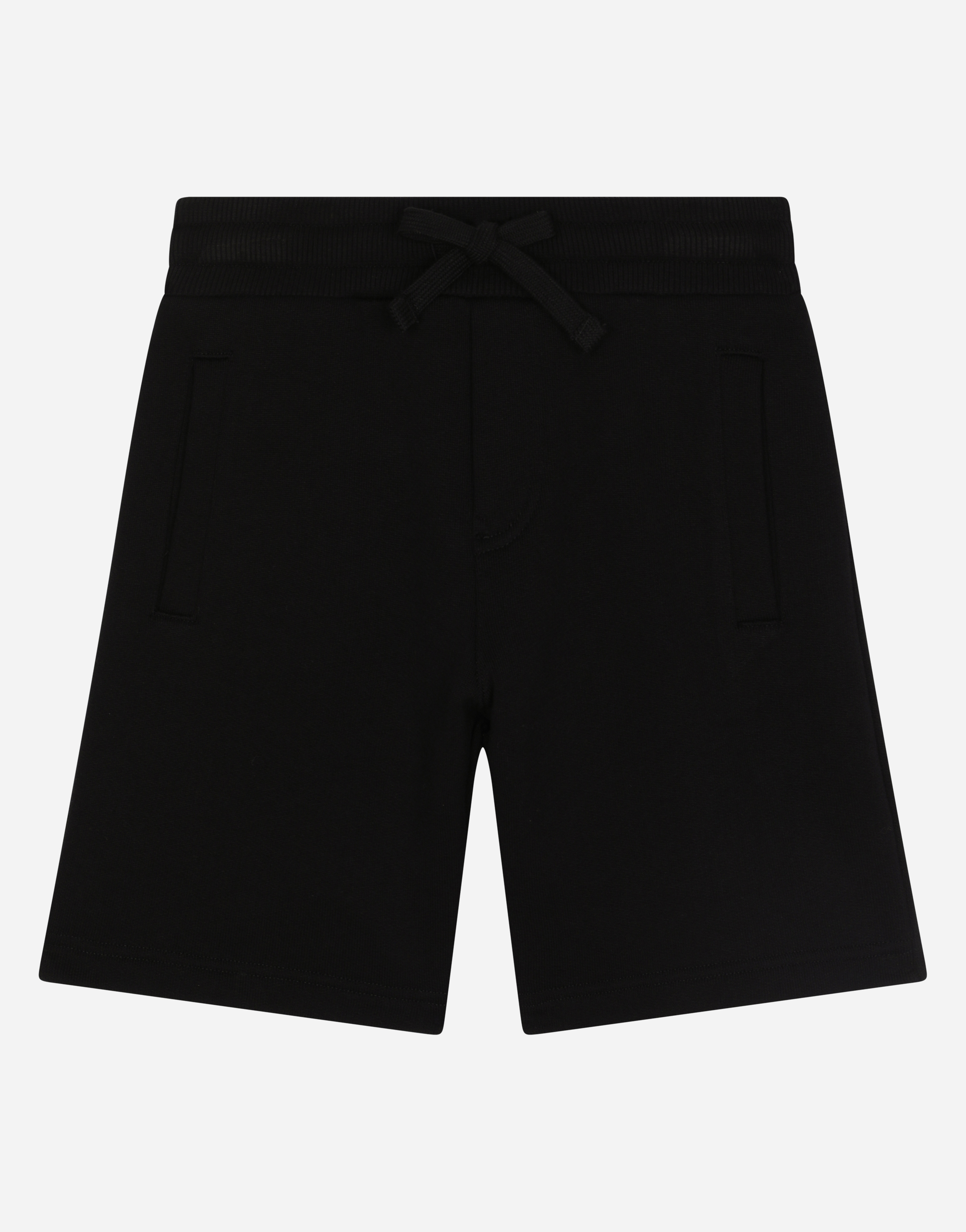 Dolce & Gabbana Kids' Jersey Jogging Shorts With Logo Tag In Black