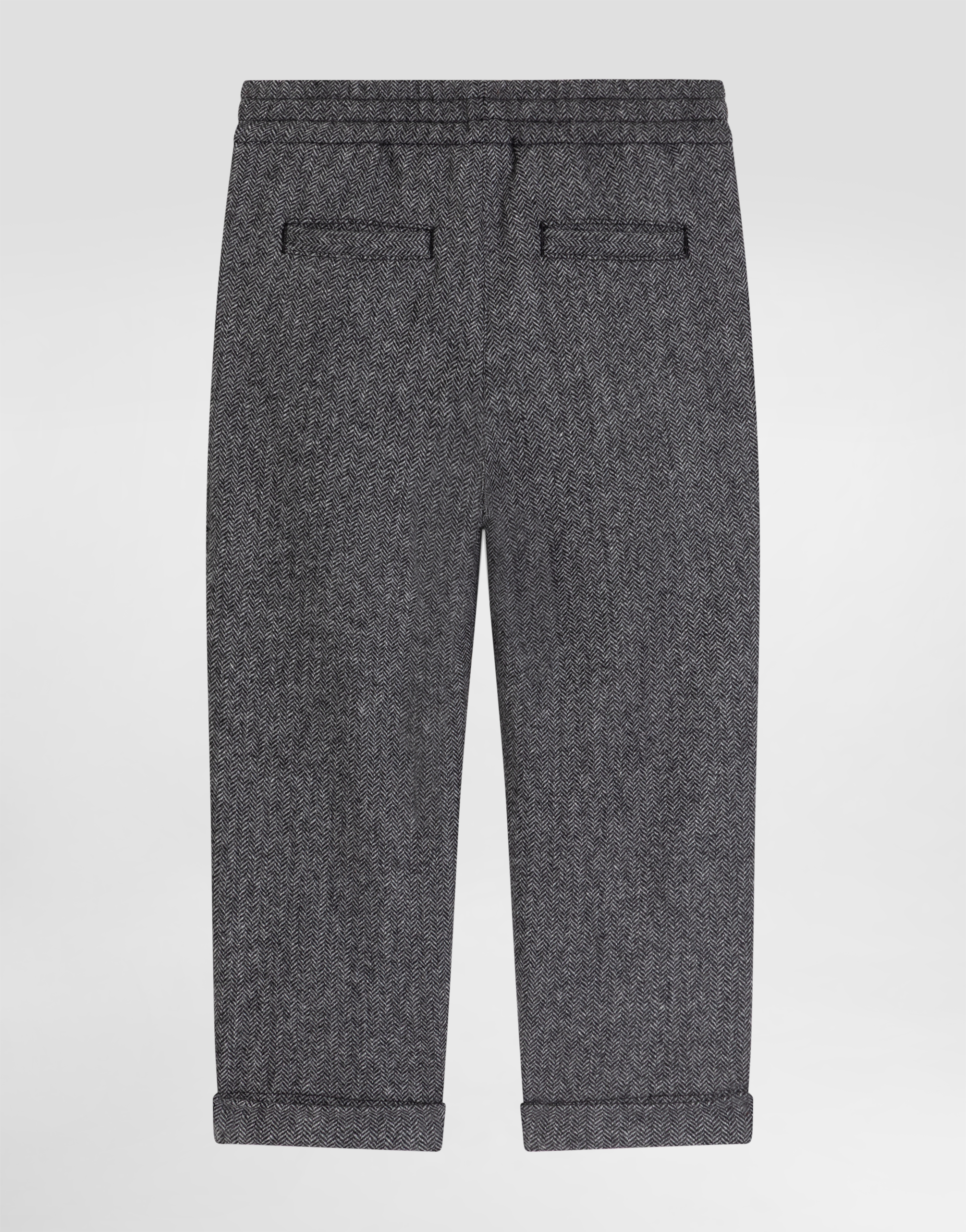 Wool blend herringbone trousers