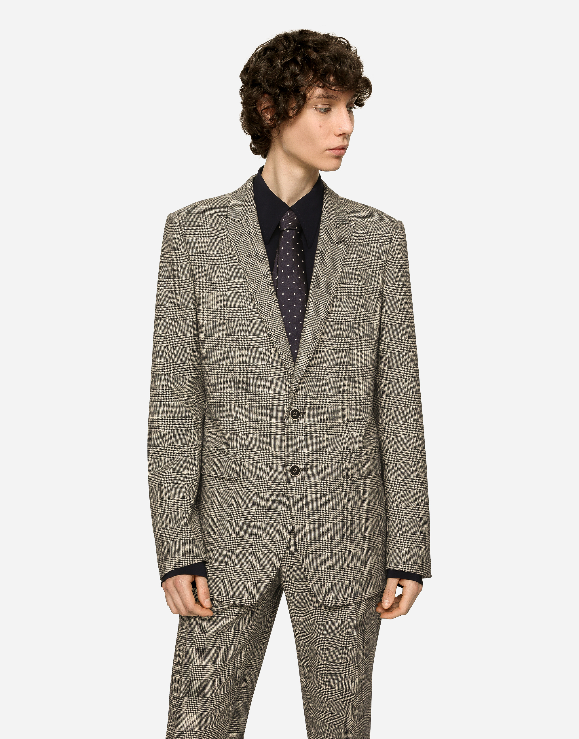 Shop Dolce & Gabbana Single-breasted Glen Plaid Martini-fit Suit In Multicolor