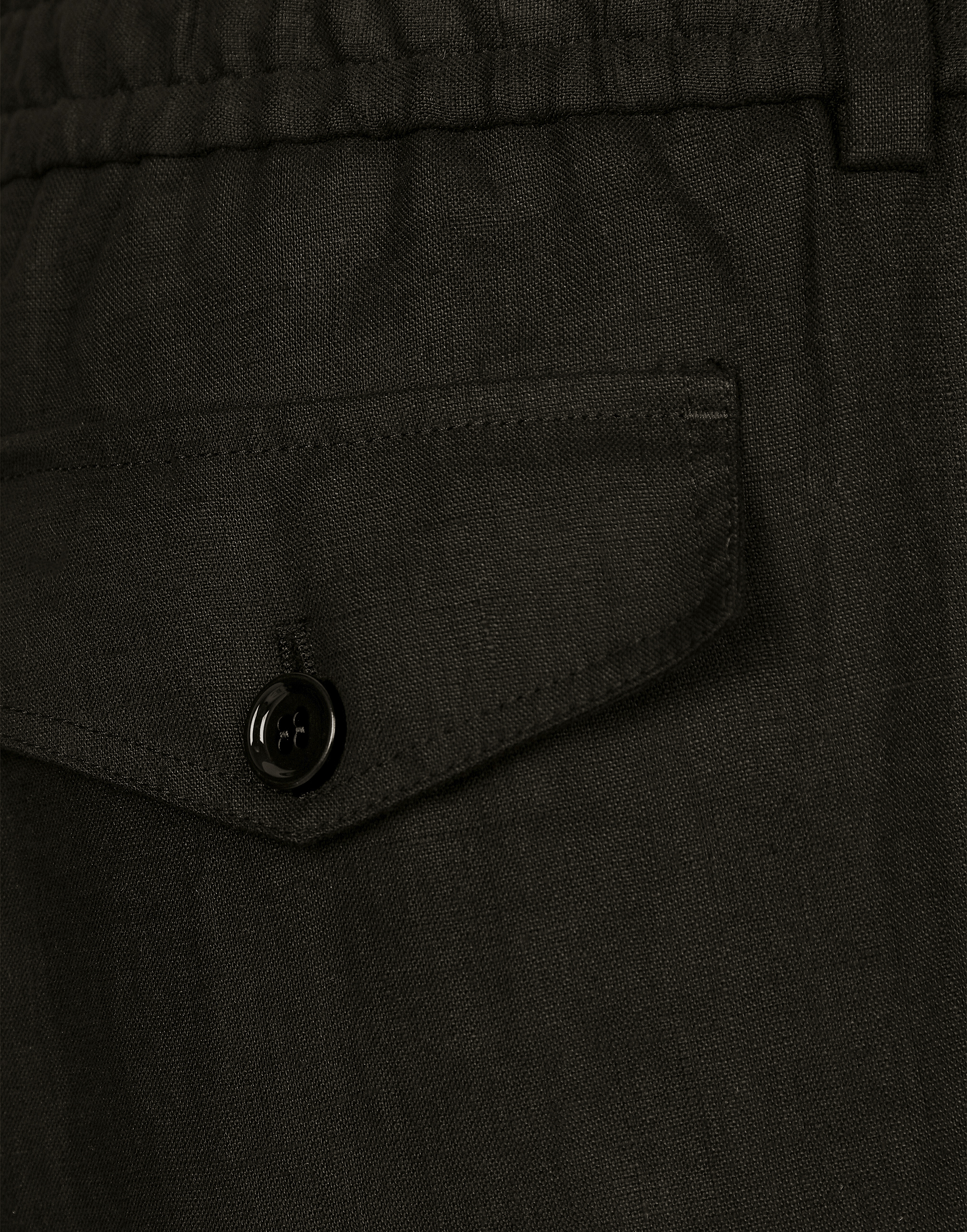 Dolce & Gabbana Black Bermuda Shorts With Pockets In Linen Man In ブラック