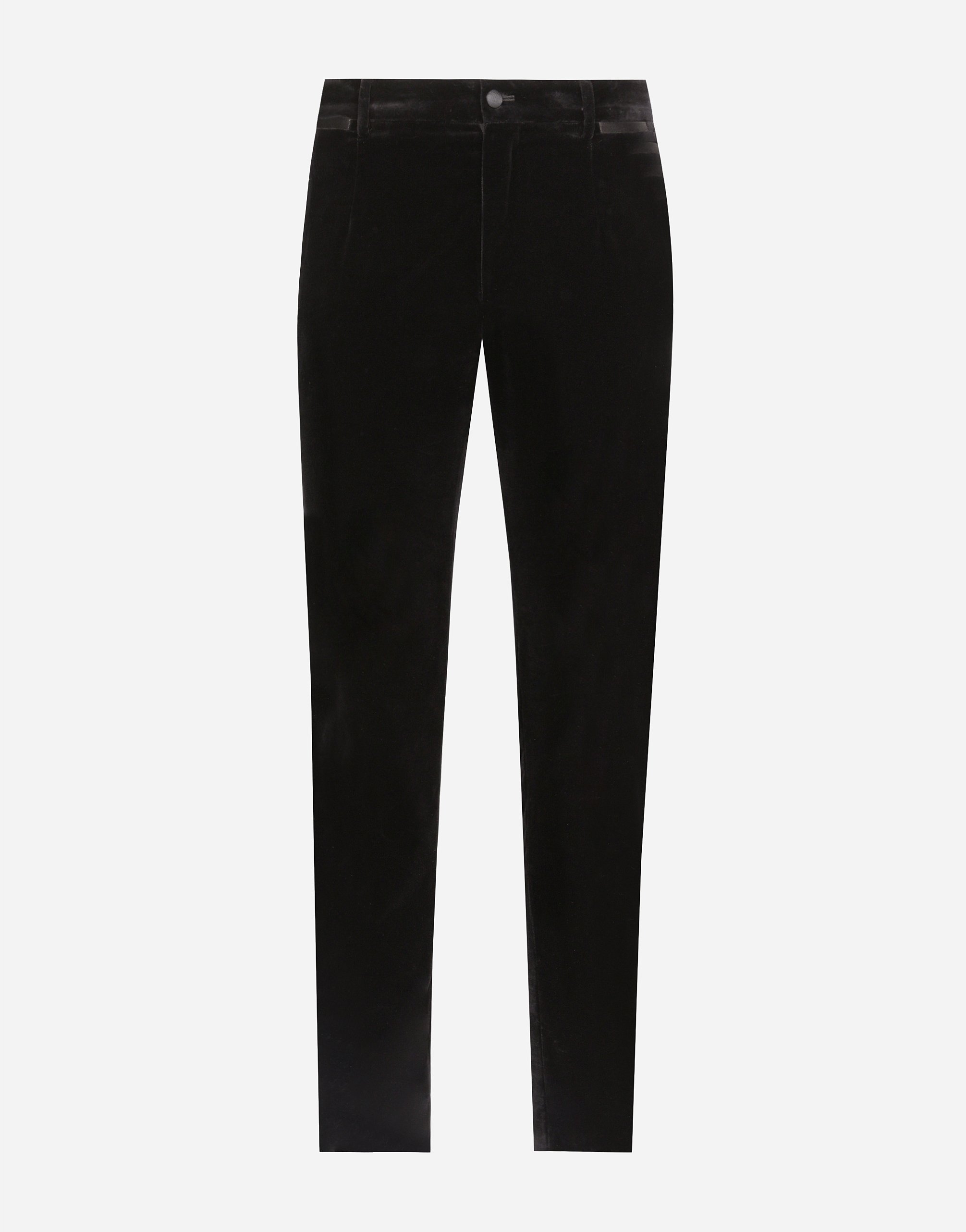 Dolce & Gabbana Classic Velvet Tuxedo Pants - Man Pants And Shorts Black