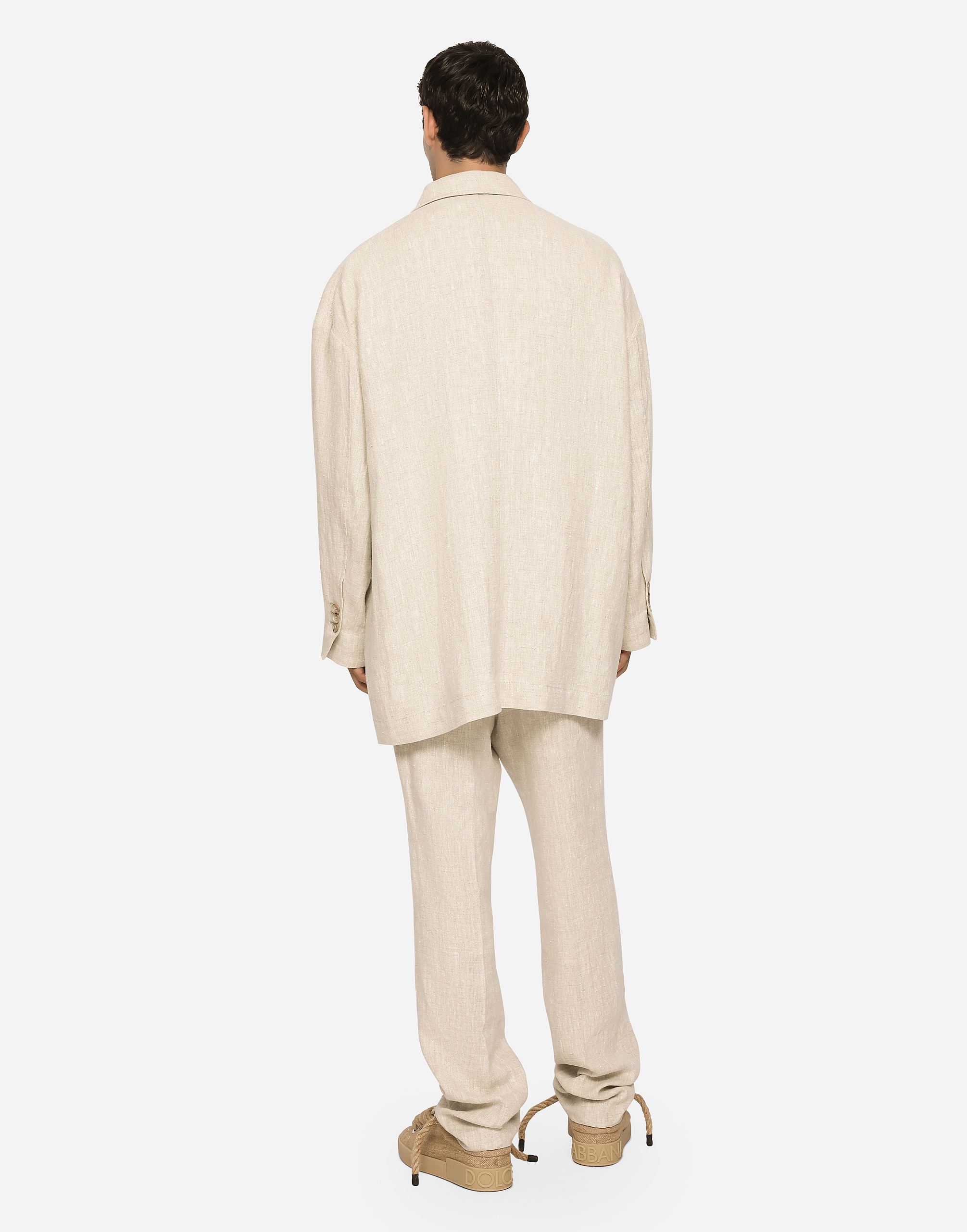 DOLCE & GABBANA OVERSIZE SINGLE-BREASTED LINEN AND VISCOSE JACKET