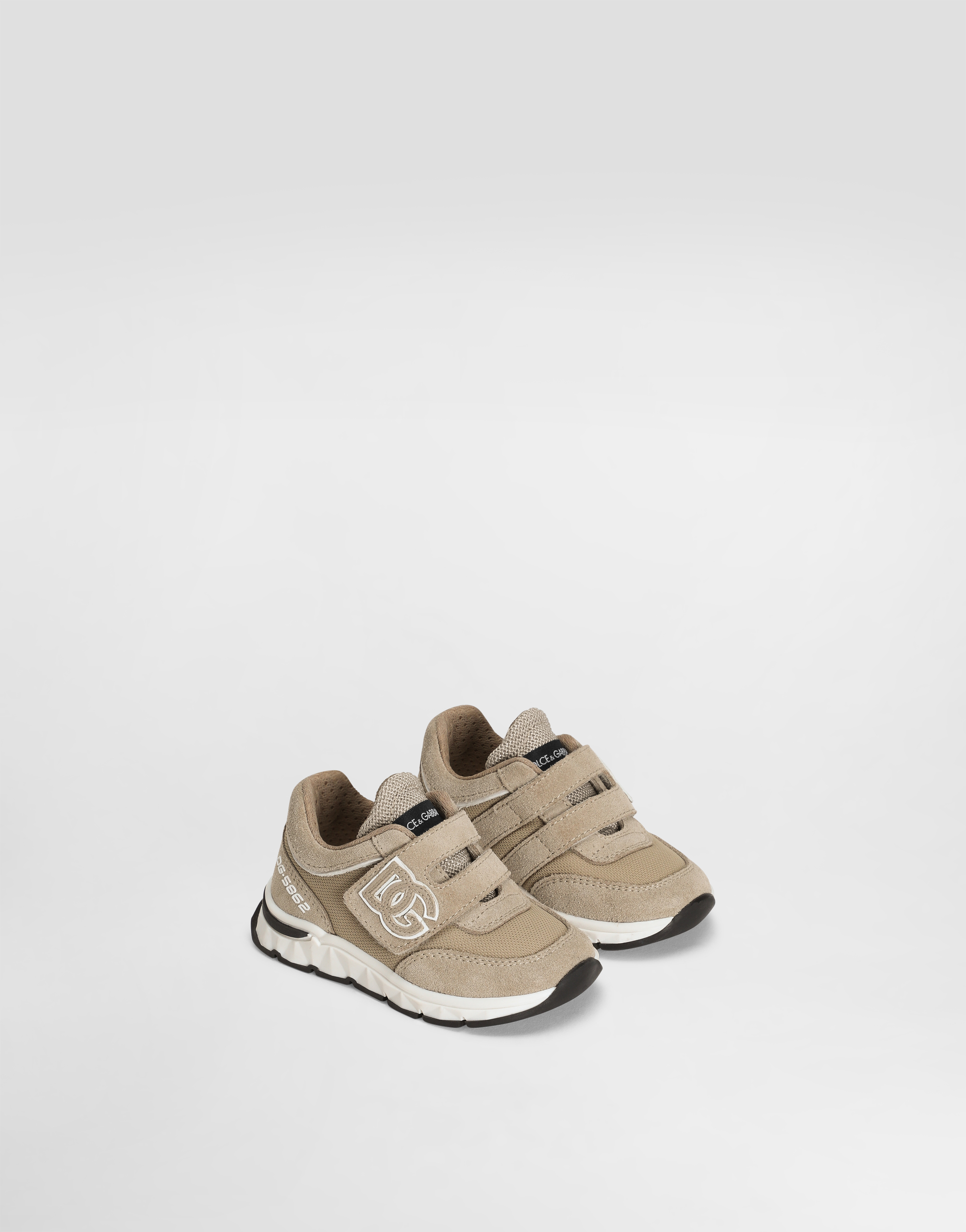  Dolce & Gabbana Mesh And Split Leather Dg Running Sneakers - Man Shoes For First Steps (19-26) Beige 20 