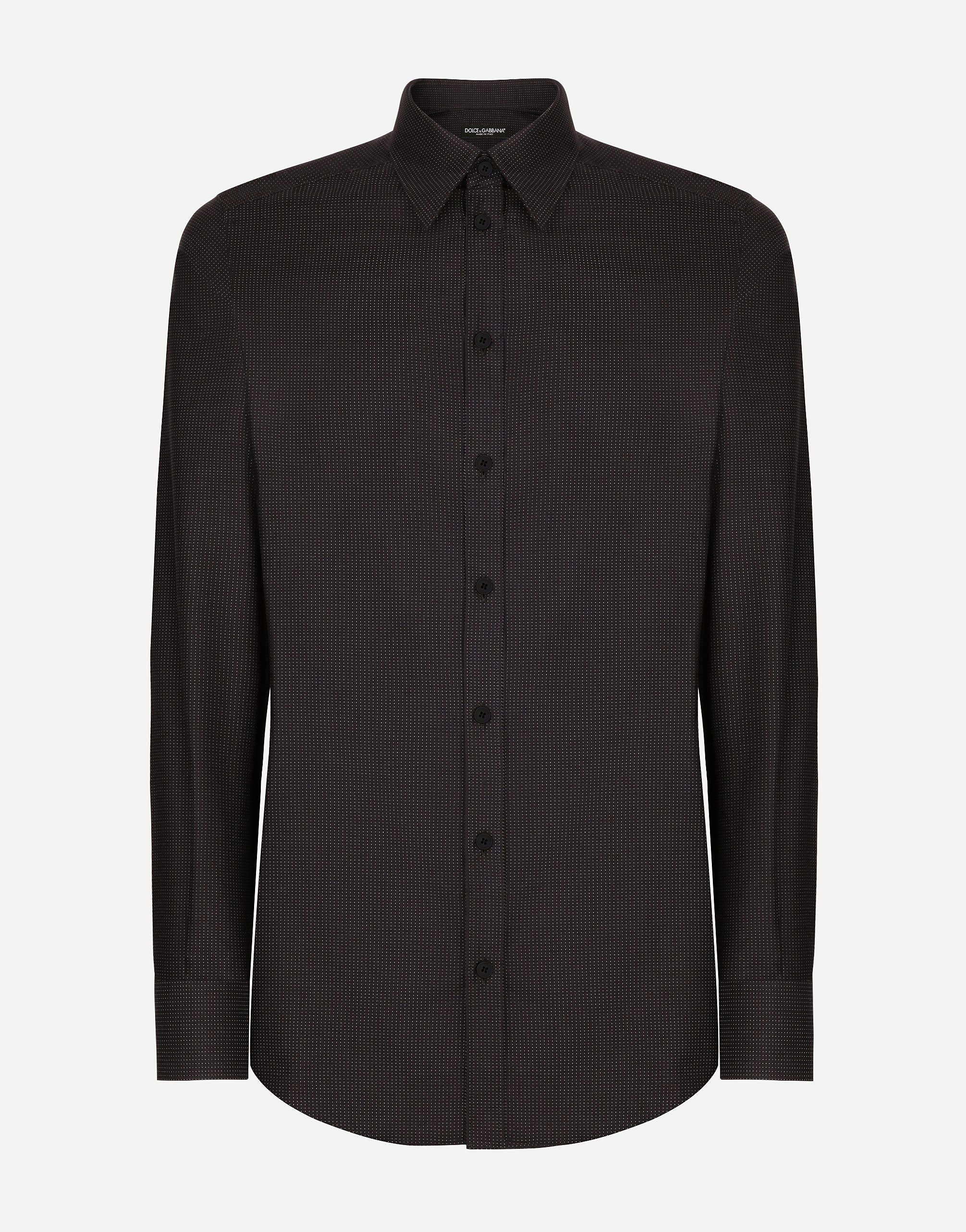 Dolce & Gabbana Cotton Martini-fit Shirt In Black