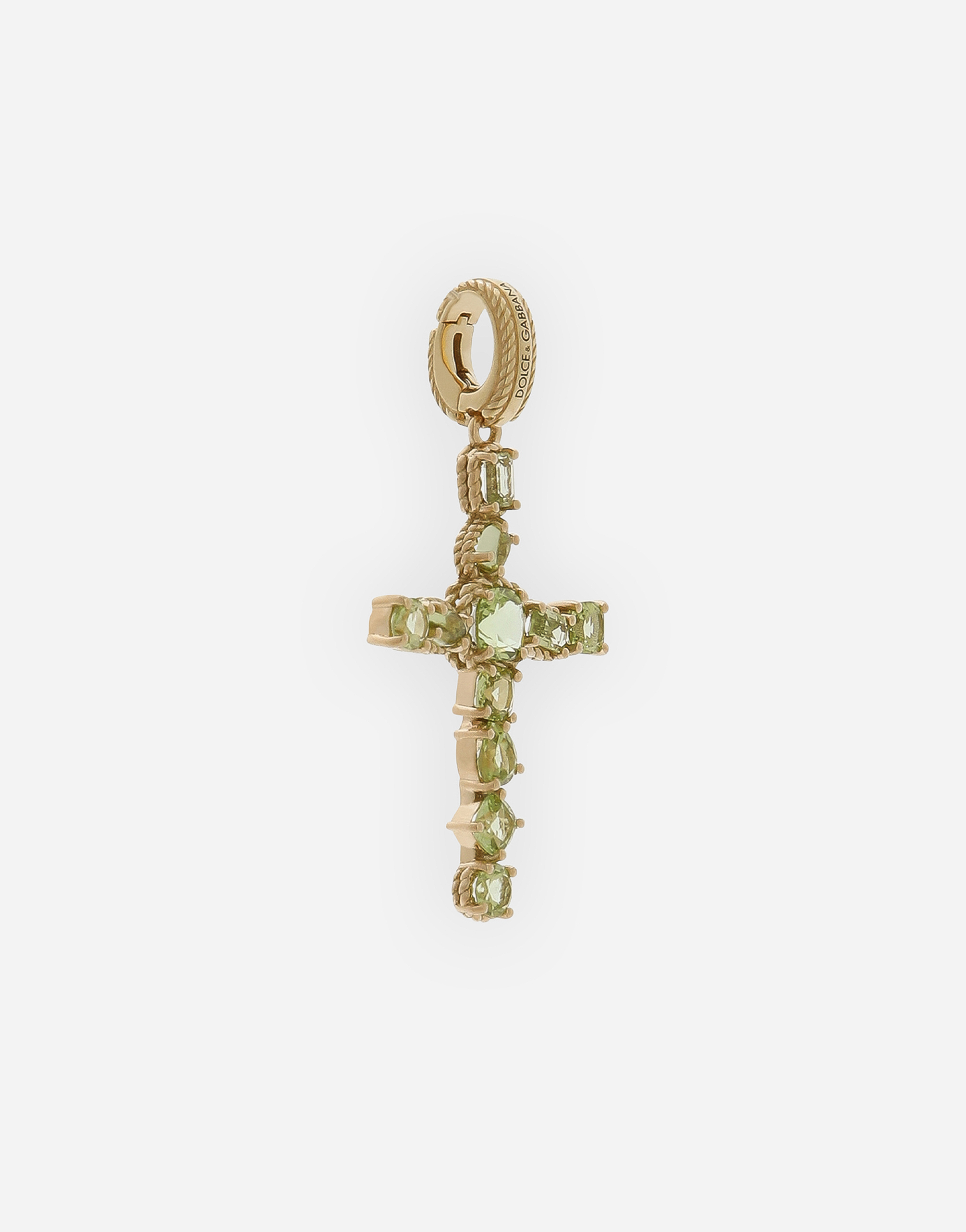 Dolce & Gabbana Anna Charm In Yellow Gold 18kt And Peridots In ゴールド