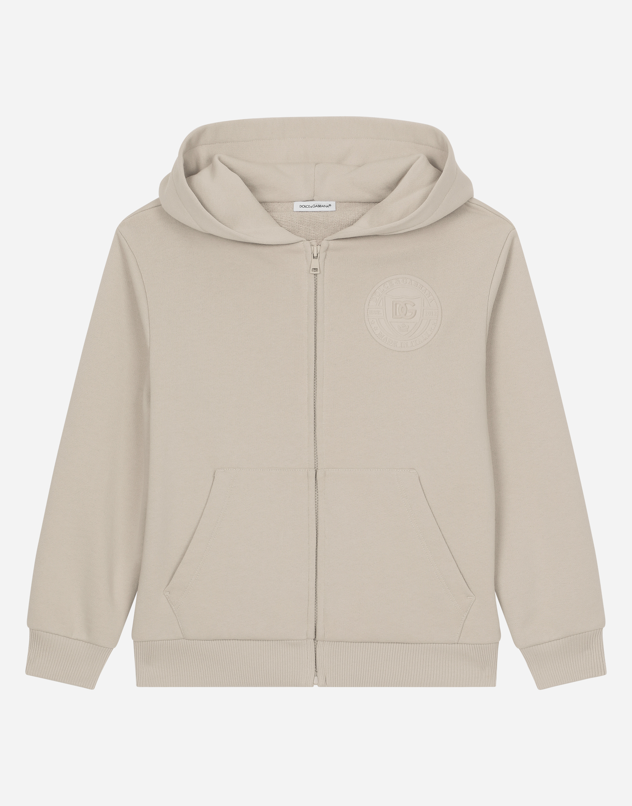 Dolce & Gabbana Cappuccio Con Zip In Beige