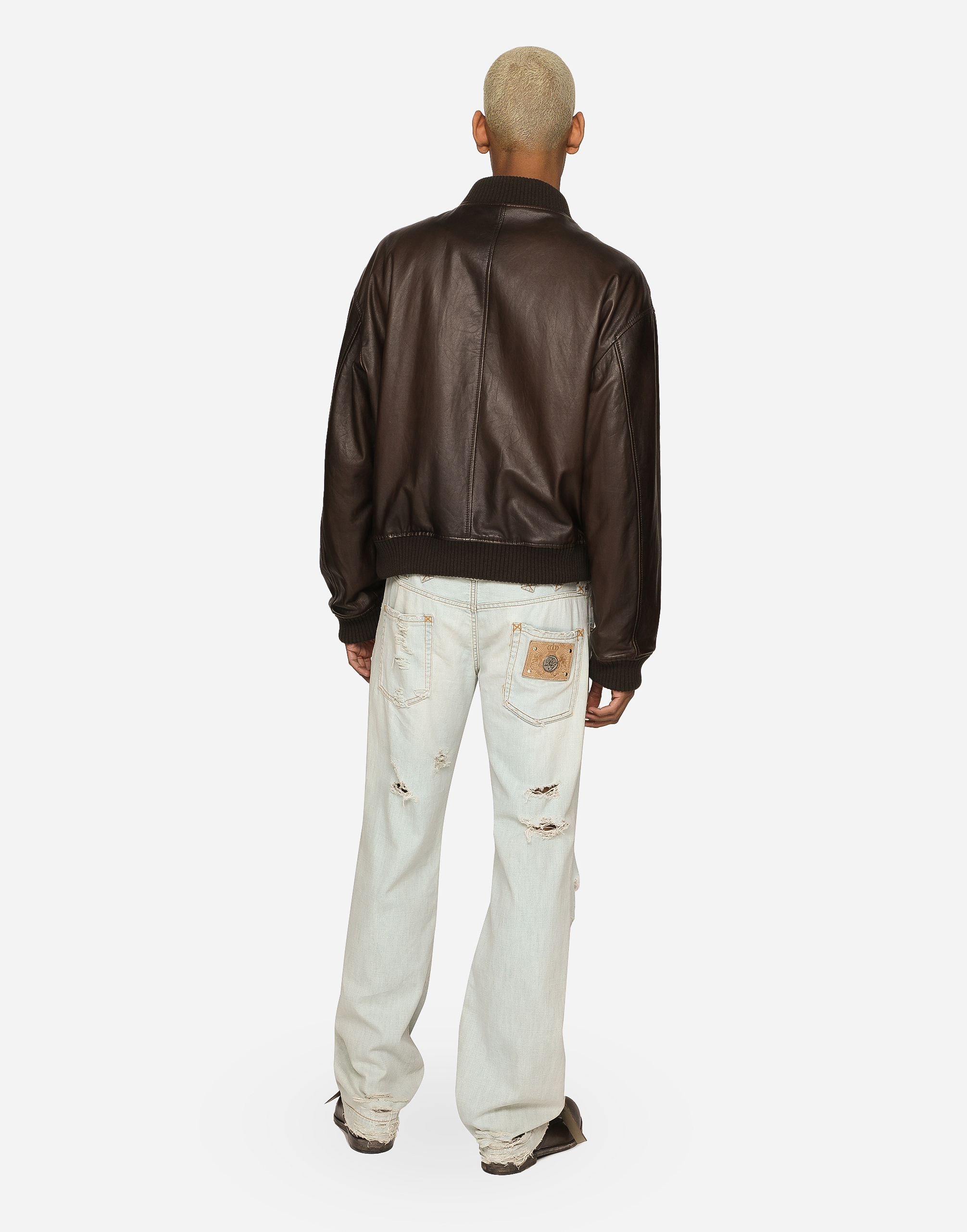 DOLCE & GABBANA PADDED LEATHER JACKET