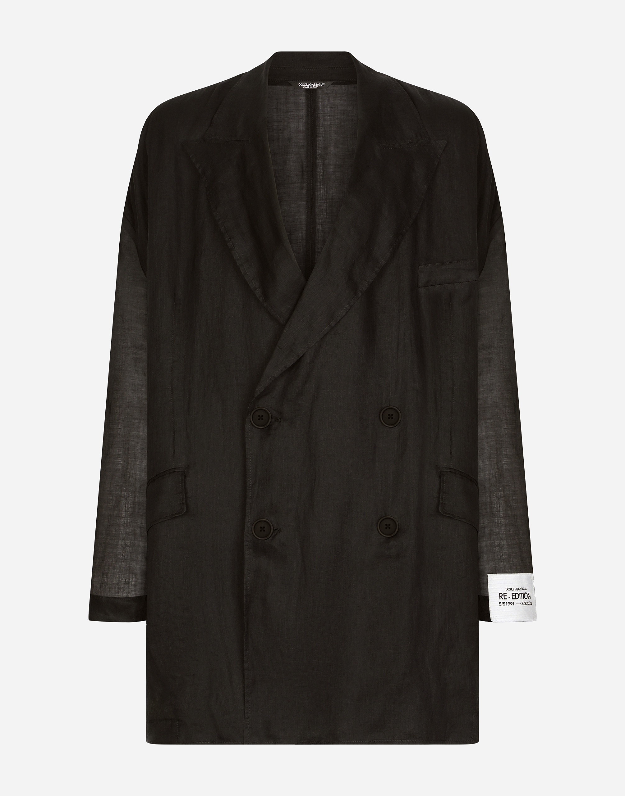 DOLCE & GABBANA OVERSIZE DOUBLE-BREASTED LINEN JACKET