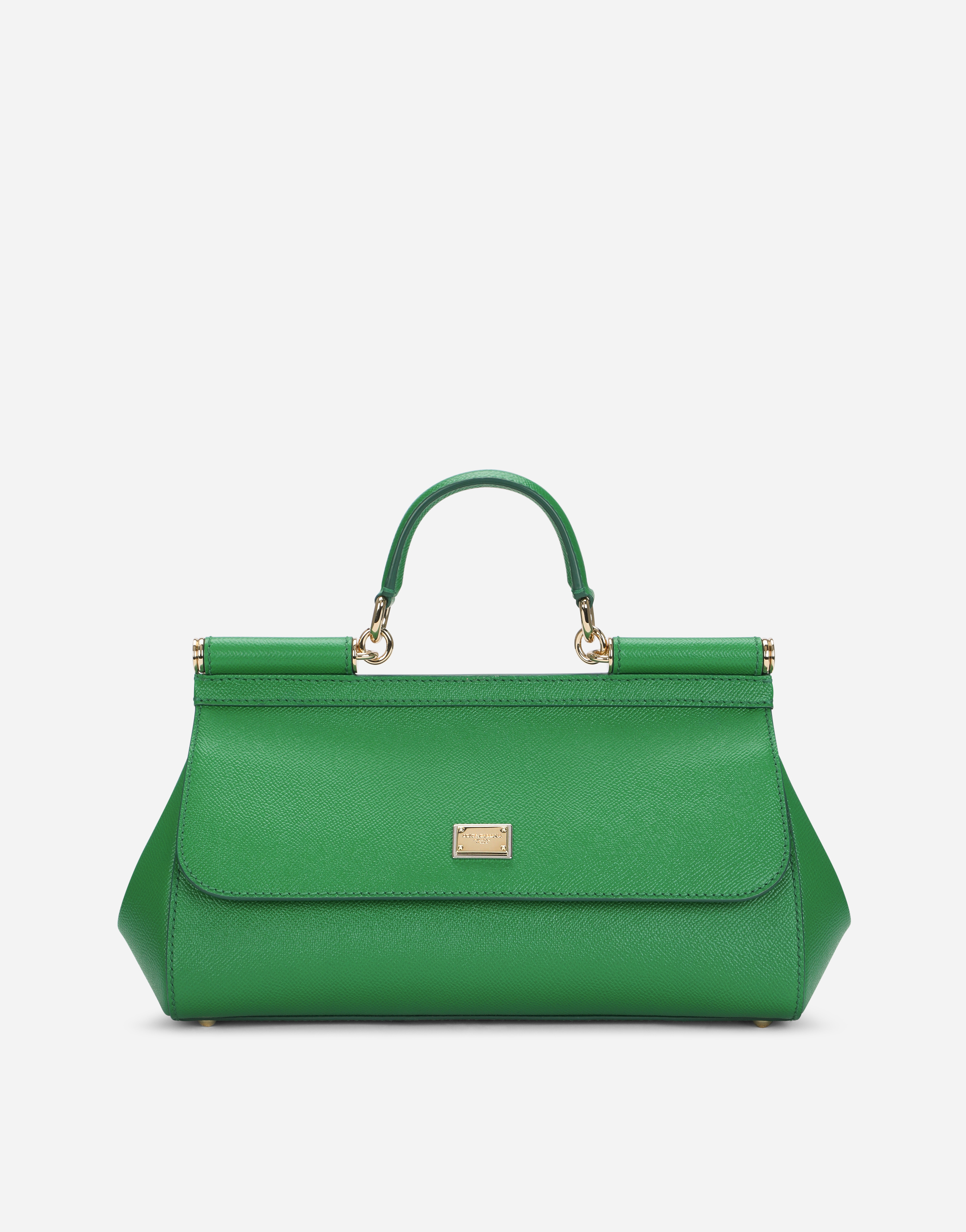 Dolce & Gabbana Medium Sicily Bag In Dauphine Calfskin In Green
