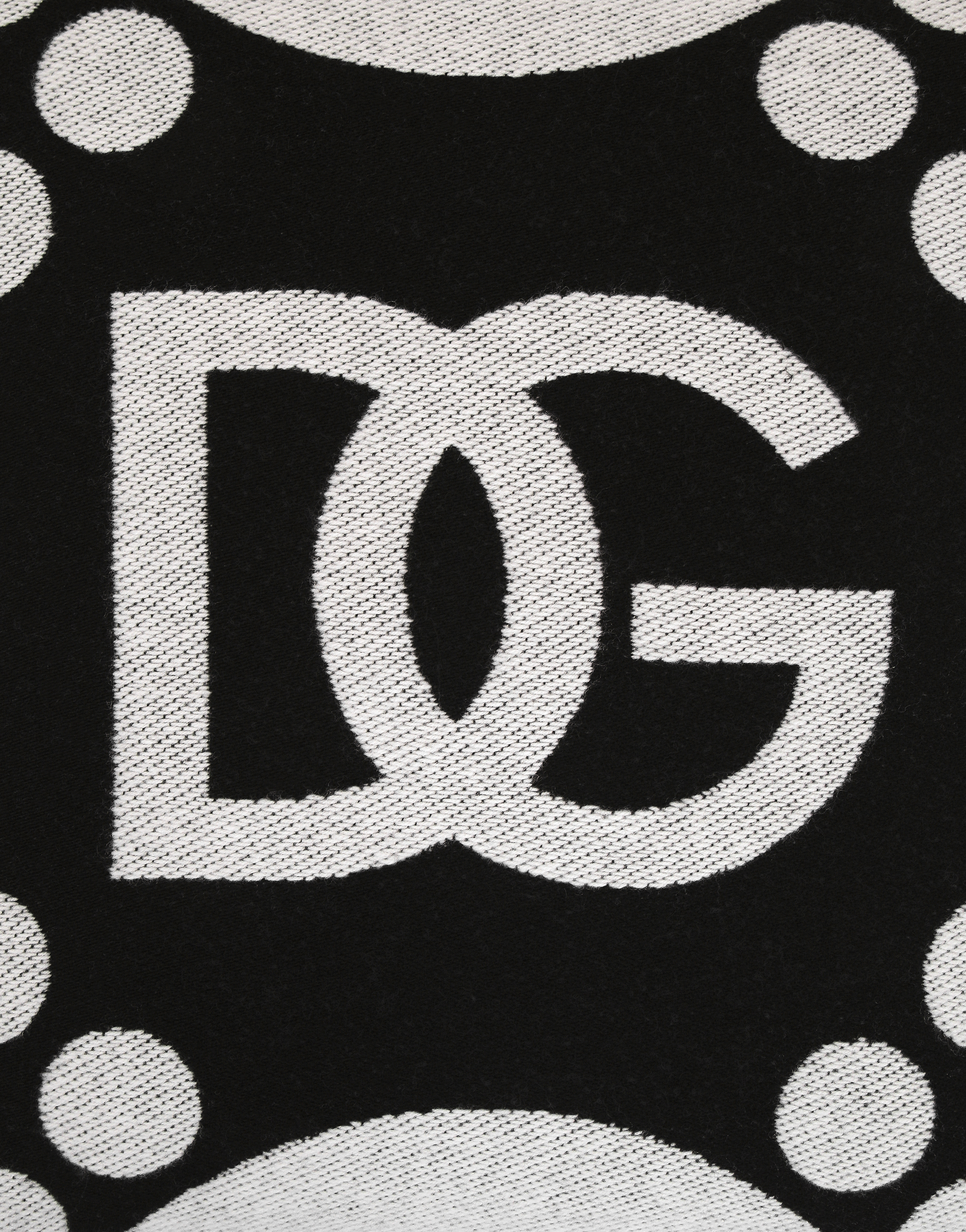 Dolce & Gabbana Wool Jacquard Cushion Medium In Black