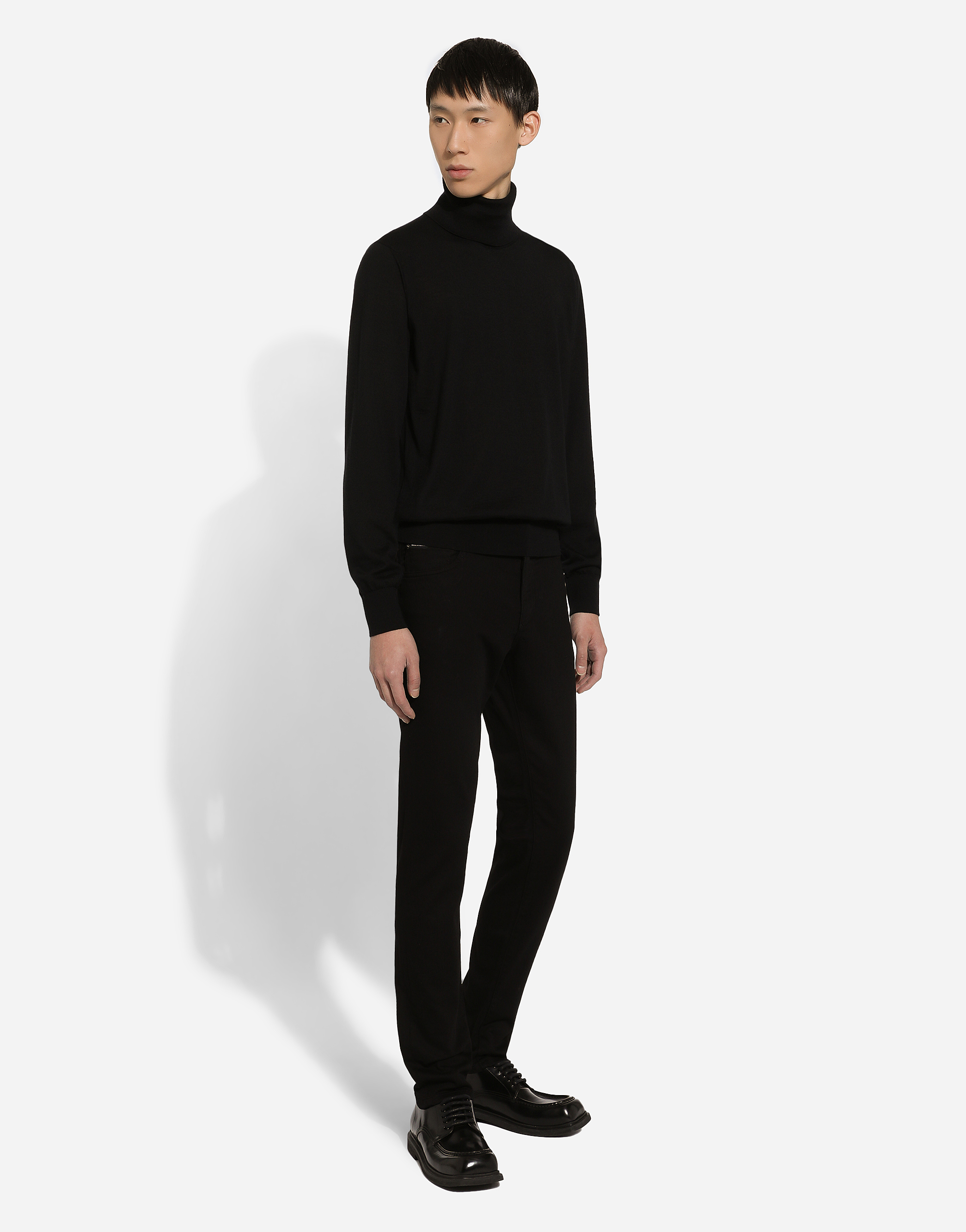Washed black slim-fit stretch jeans