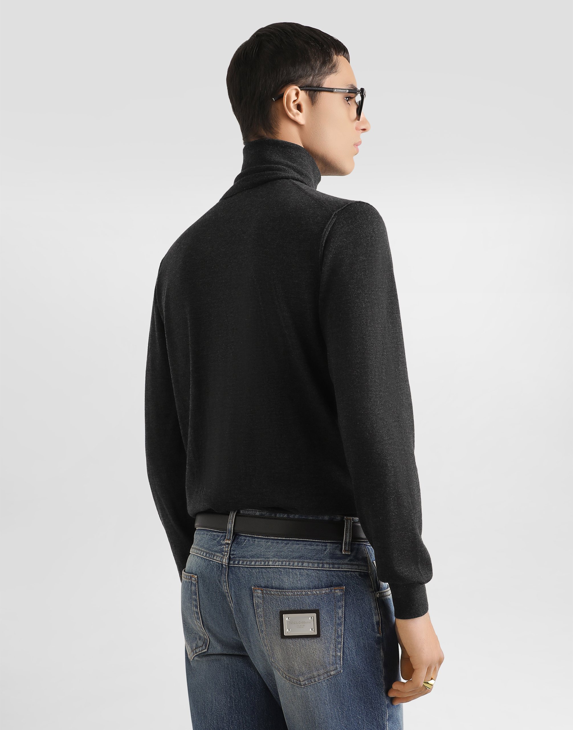  Dolce & Gabbana Cashmere Turtleneck Pullover - Man Sweaters And Cardigans Gray 54 