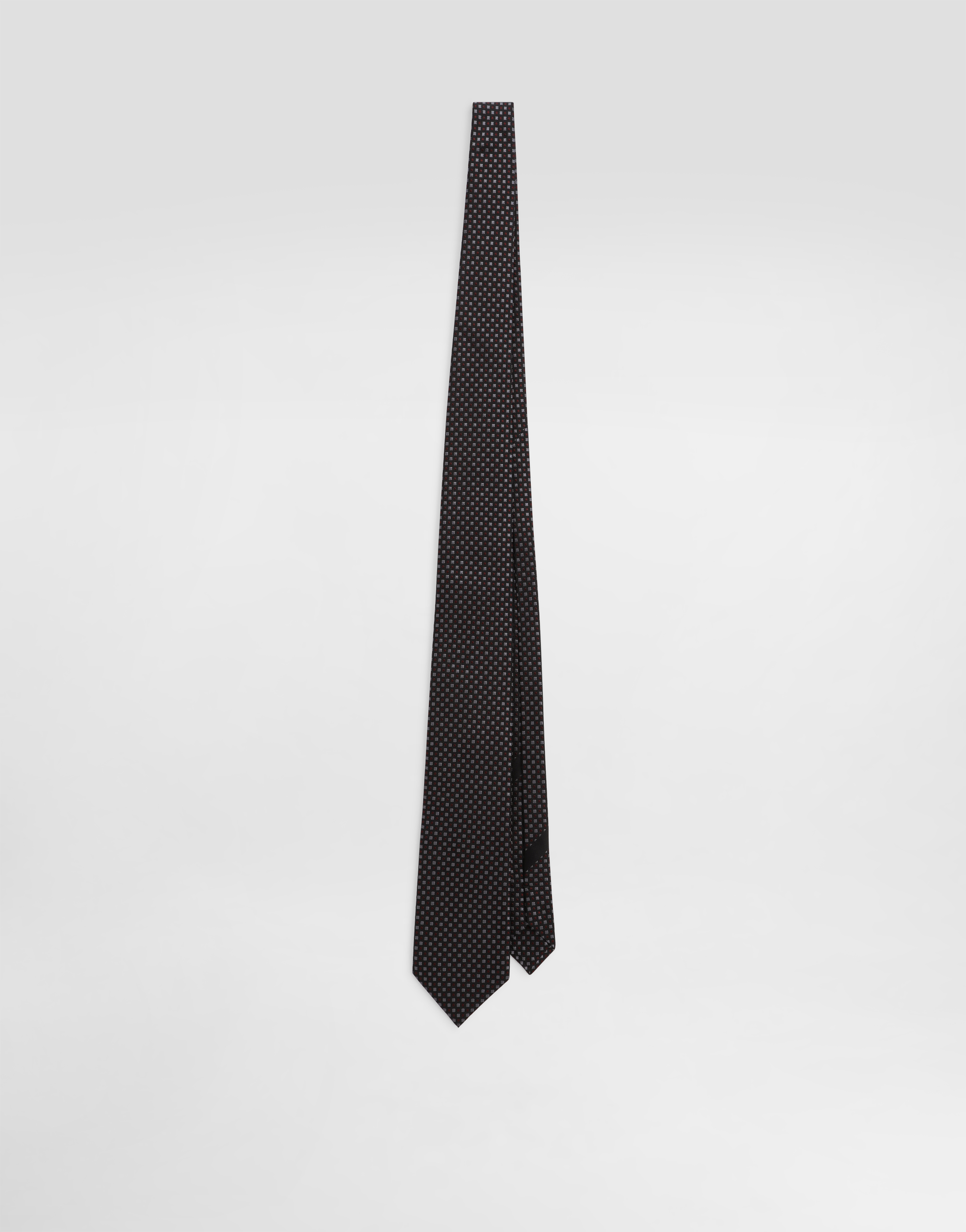 Dolce & Gabbana Micro-design Jacquard Tie In Brown