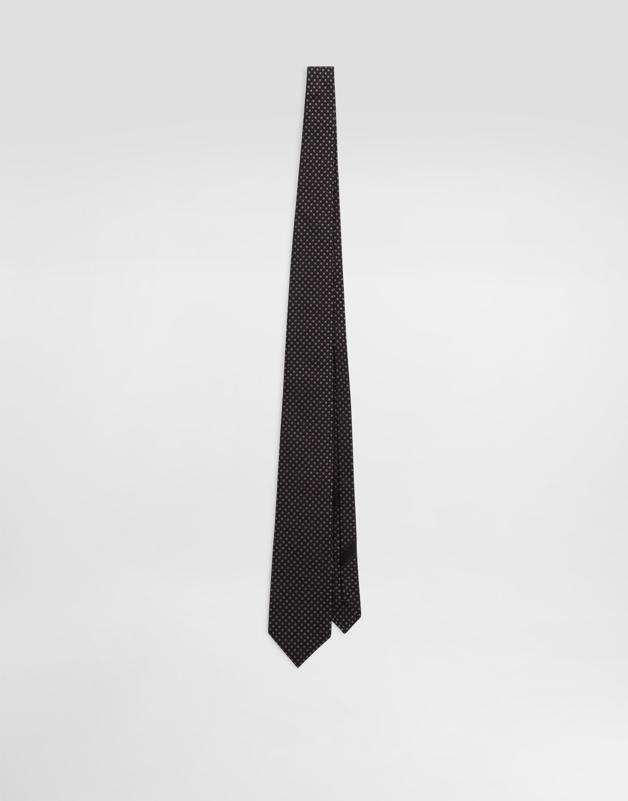 Dolce & Gabbana Micro-design Jacquard Tie In Brown