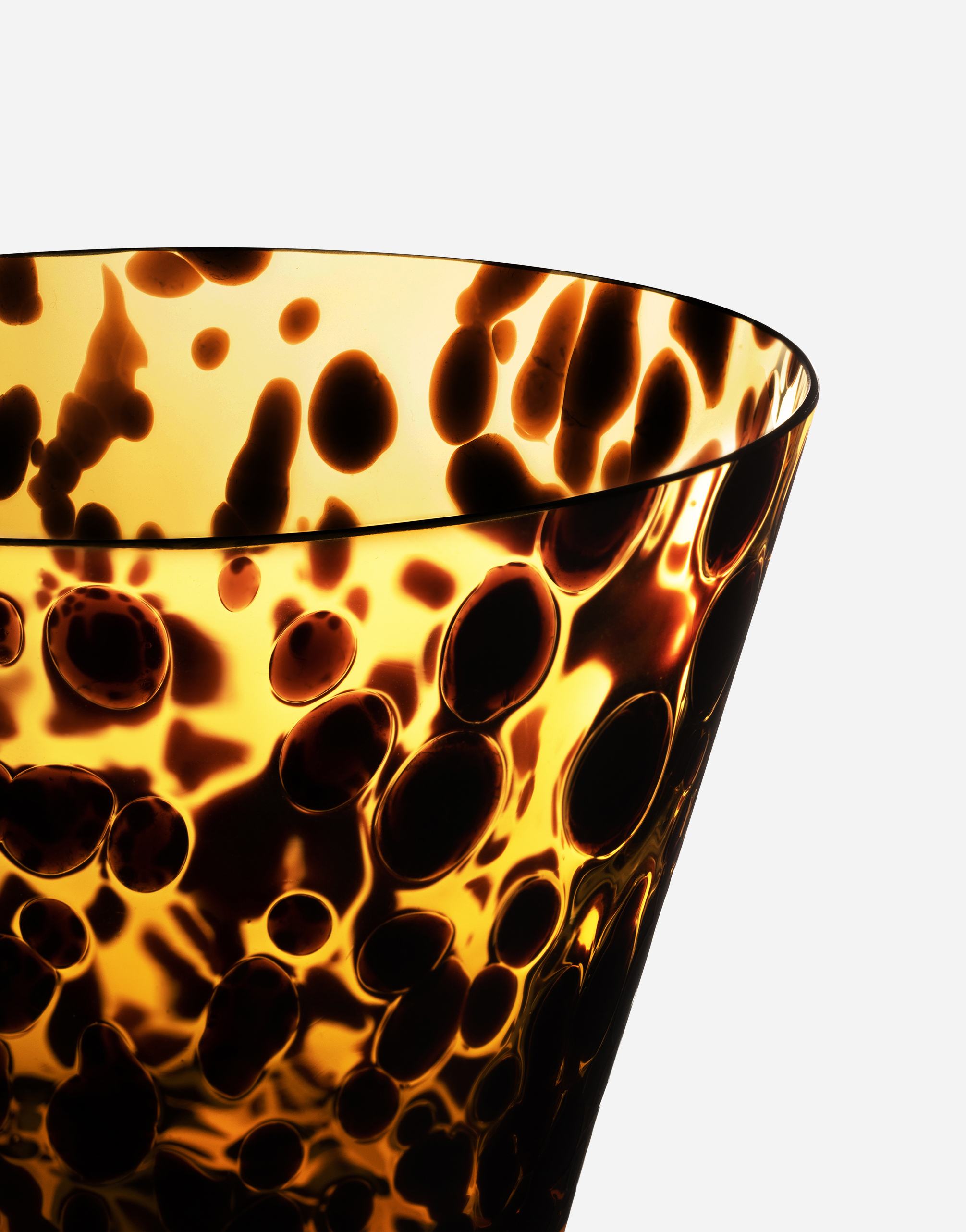 Dolce & Gabbana Spotted Hand-blown Murano Martini Glass In Multicolor