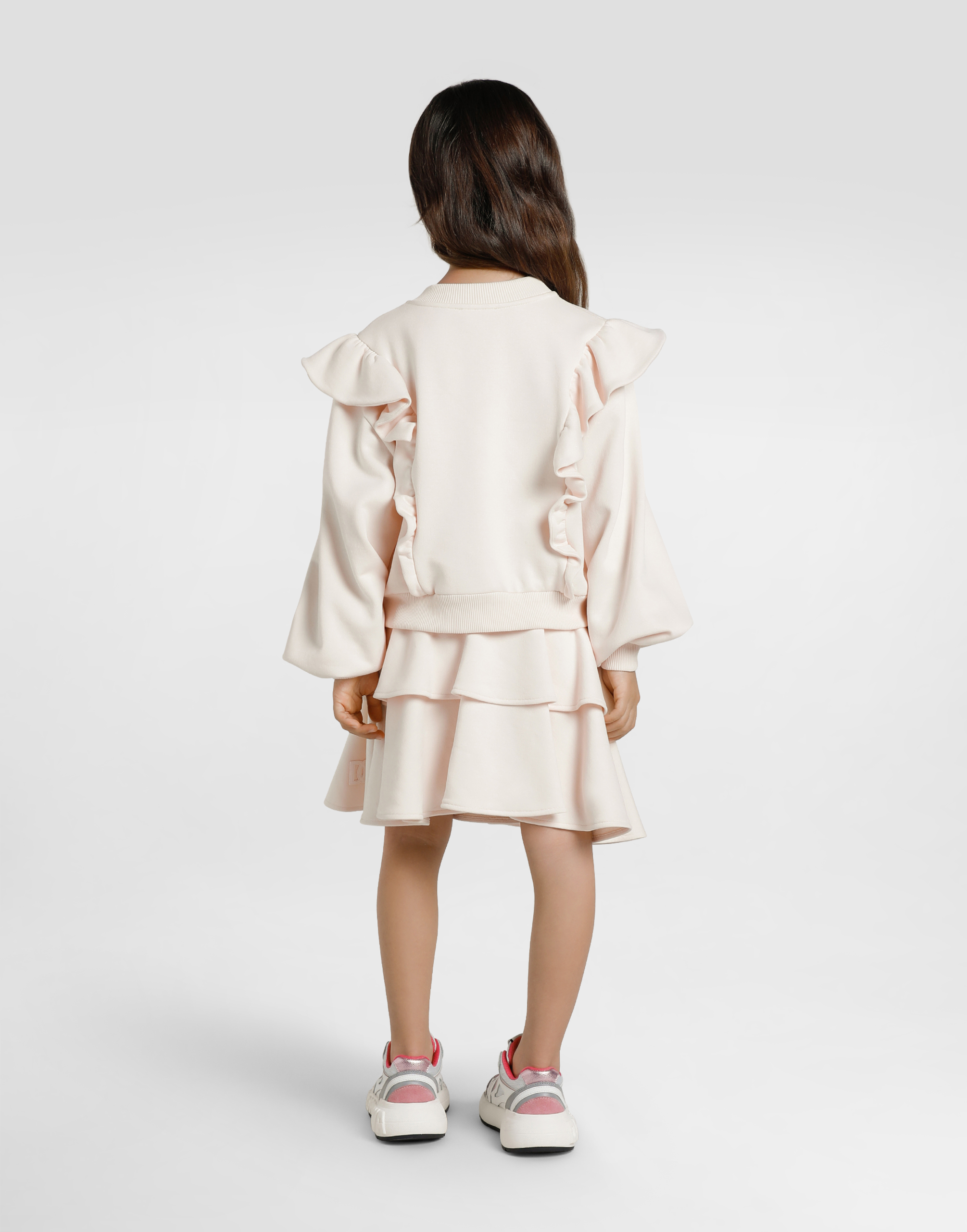 Dolce & Gabbana Fleece Skirt With Laser-cut Dg Logo In Neutral