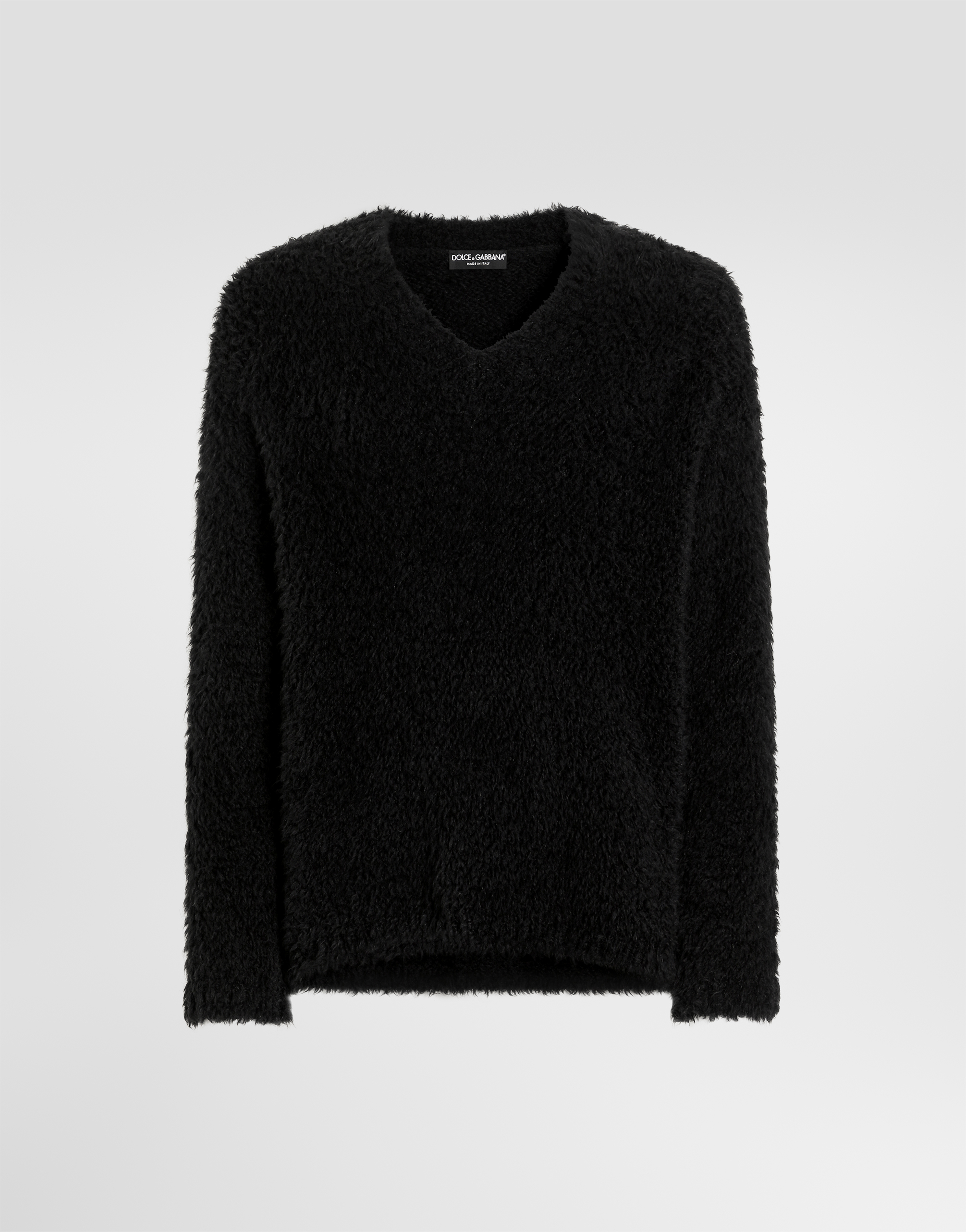 Alpaca blend pullover in Black for Men | Dolce&Gabbana® US