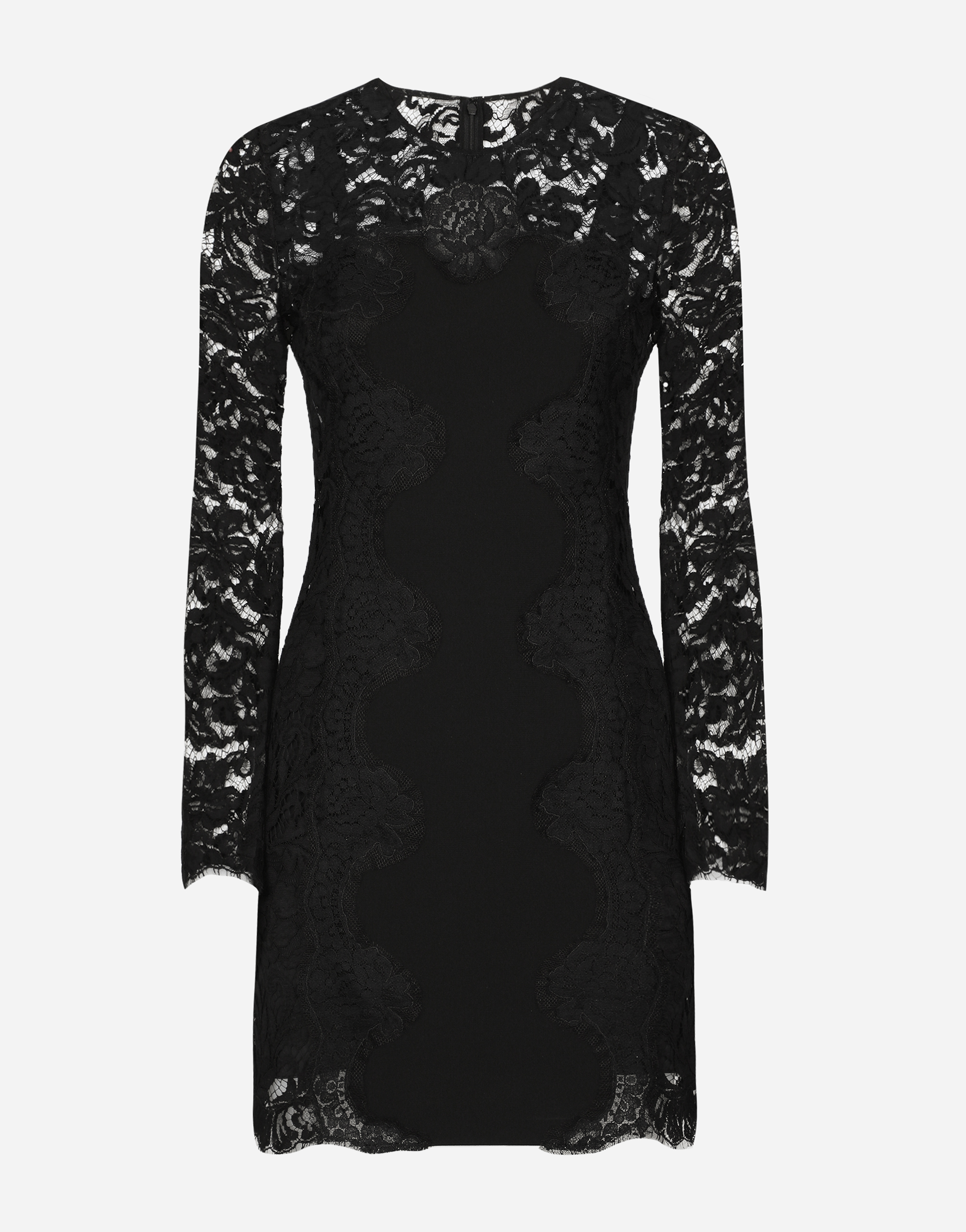 Dolce & Gabbana Short Cordonetto Lace Dress With A Jersey Insert - Woman Dresses Black