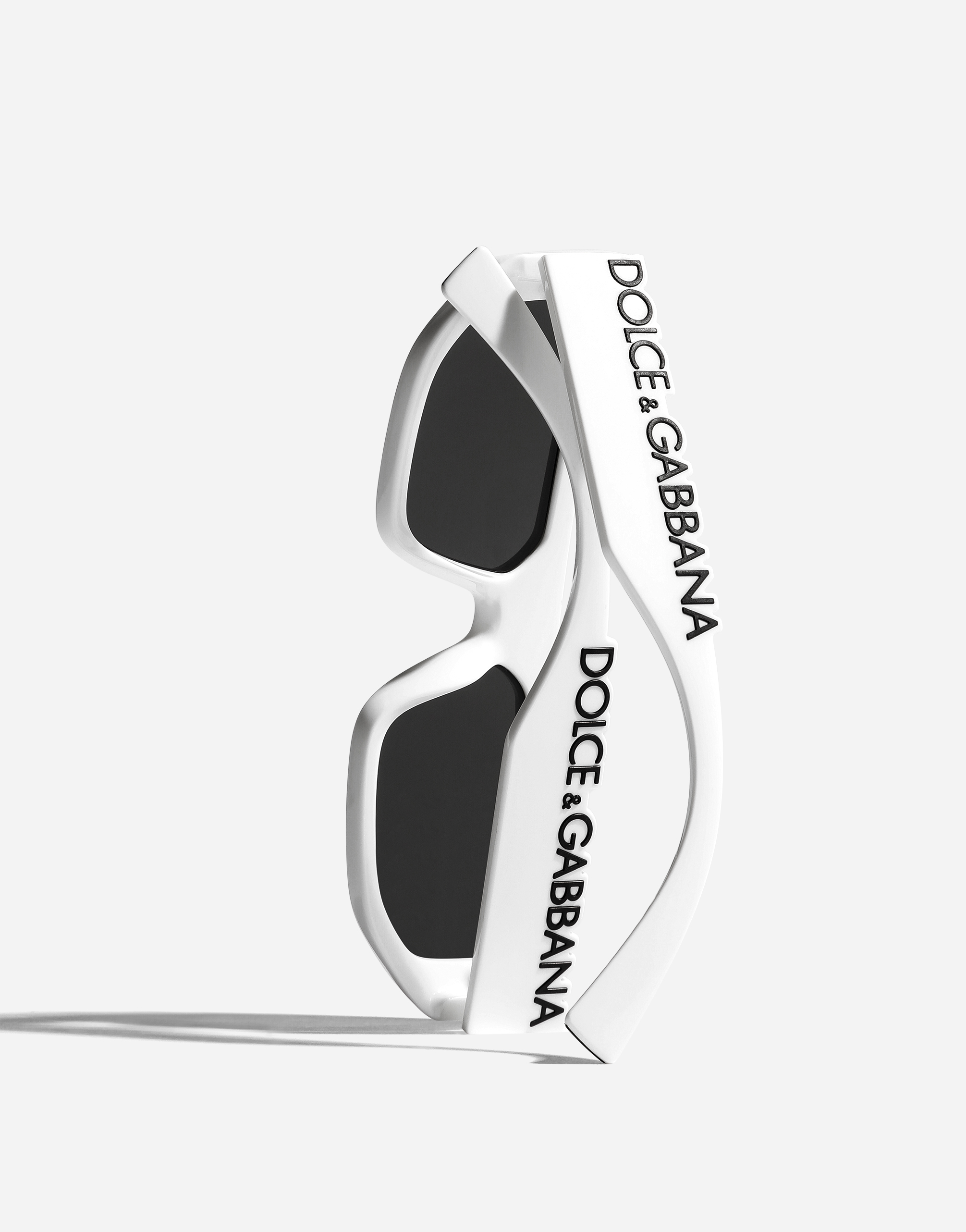Dolce & Gabbana Dg Logo Sunglasses In White