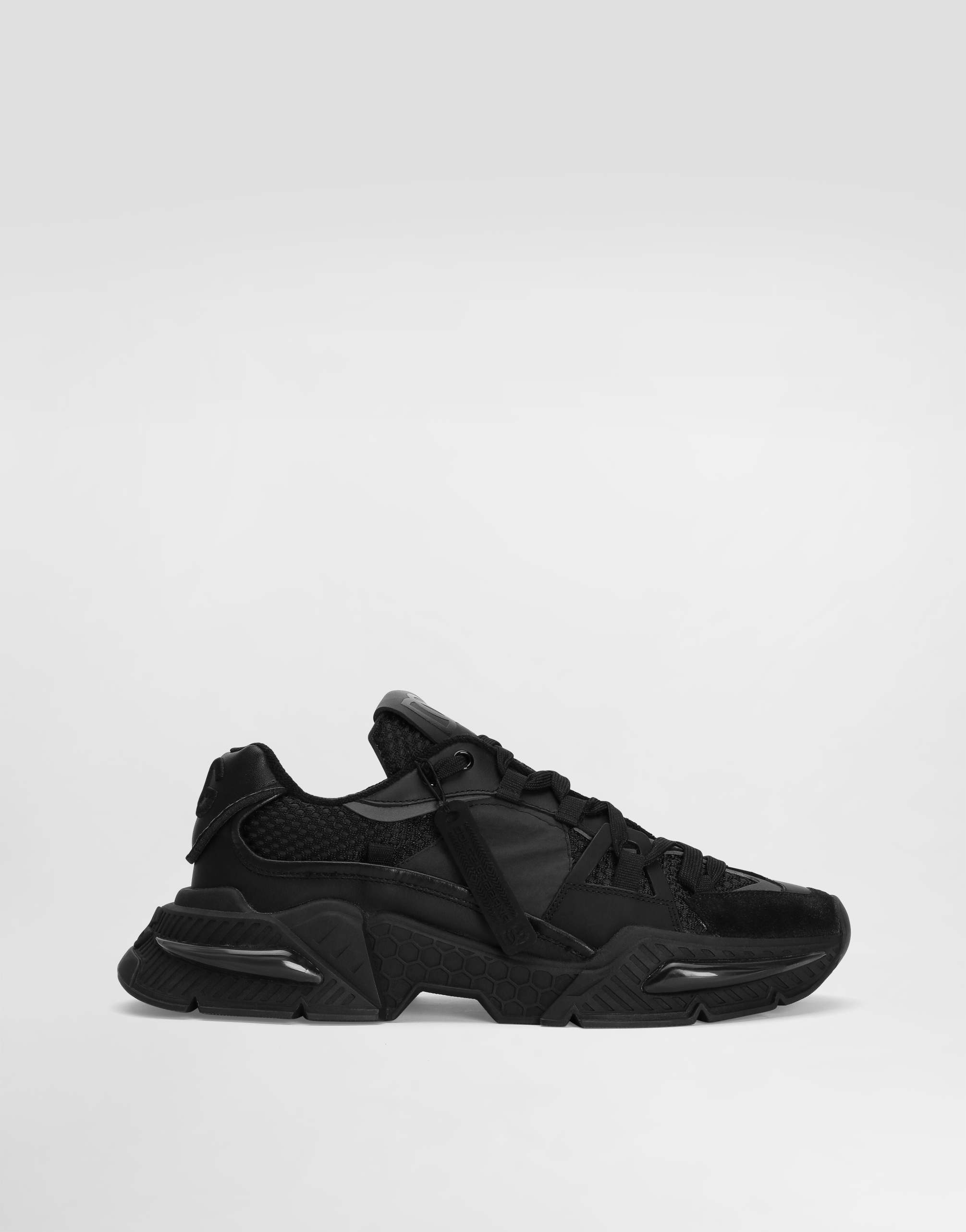 Dolce & Gabbana Black Mixed-material Airmaster Sneakers In Multicolor