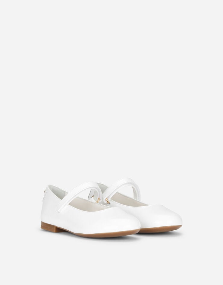 Shop Dolce & Gabbana Patent Leather Ballet Flats In White