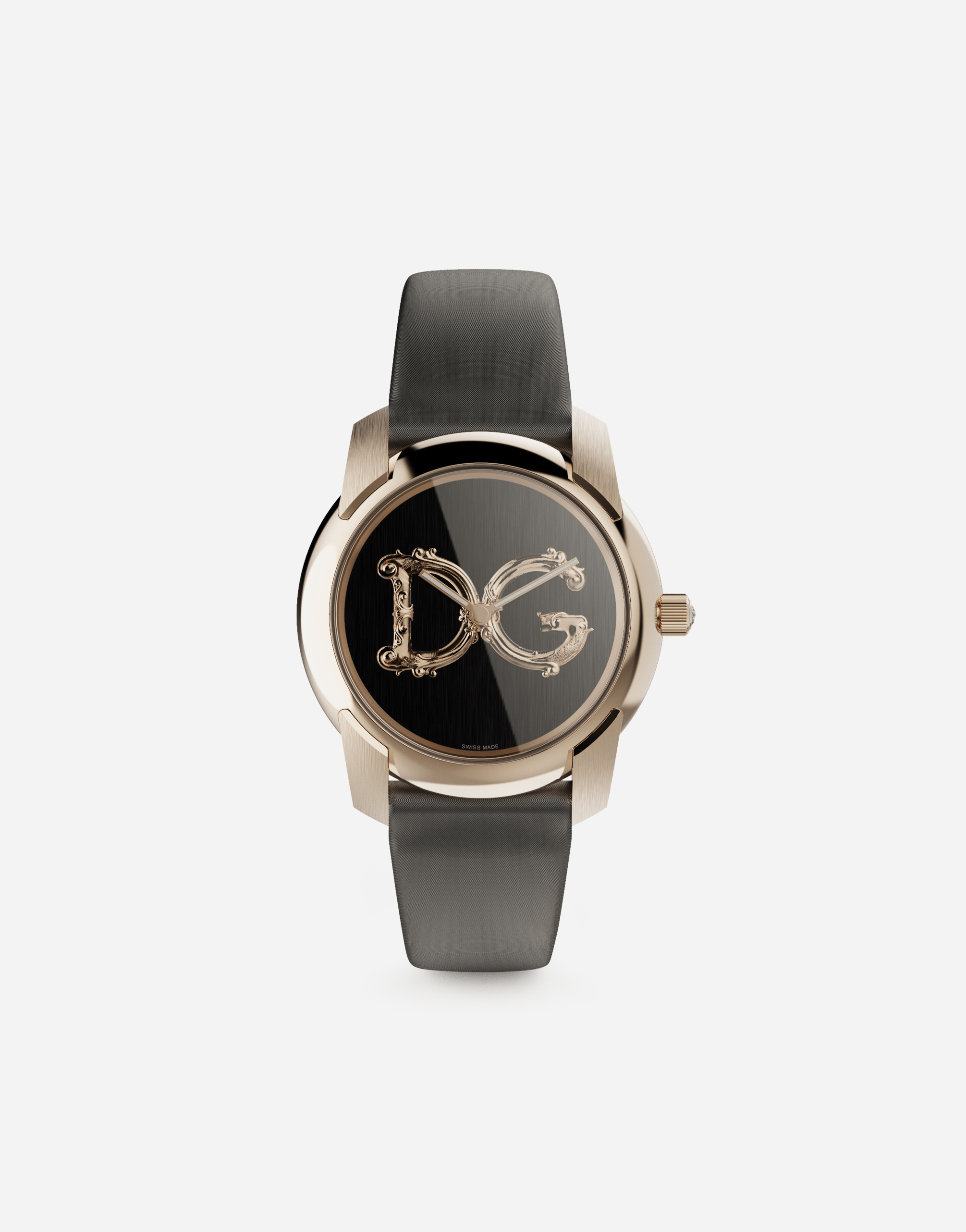 DOLCE & GABBANA DG7 BAROCCO WATCH WITH GREY SATIN STRAP