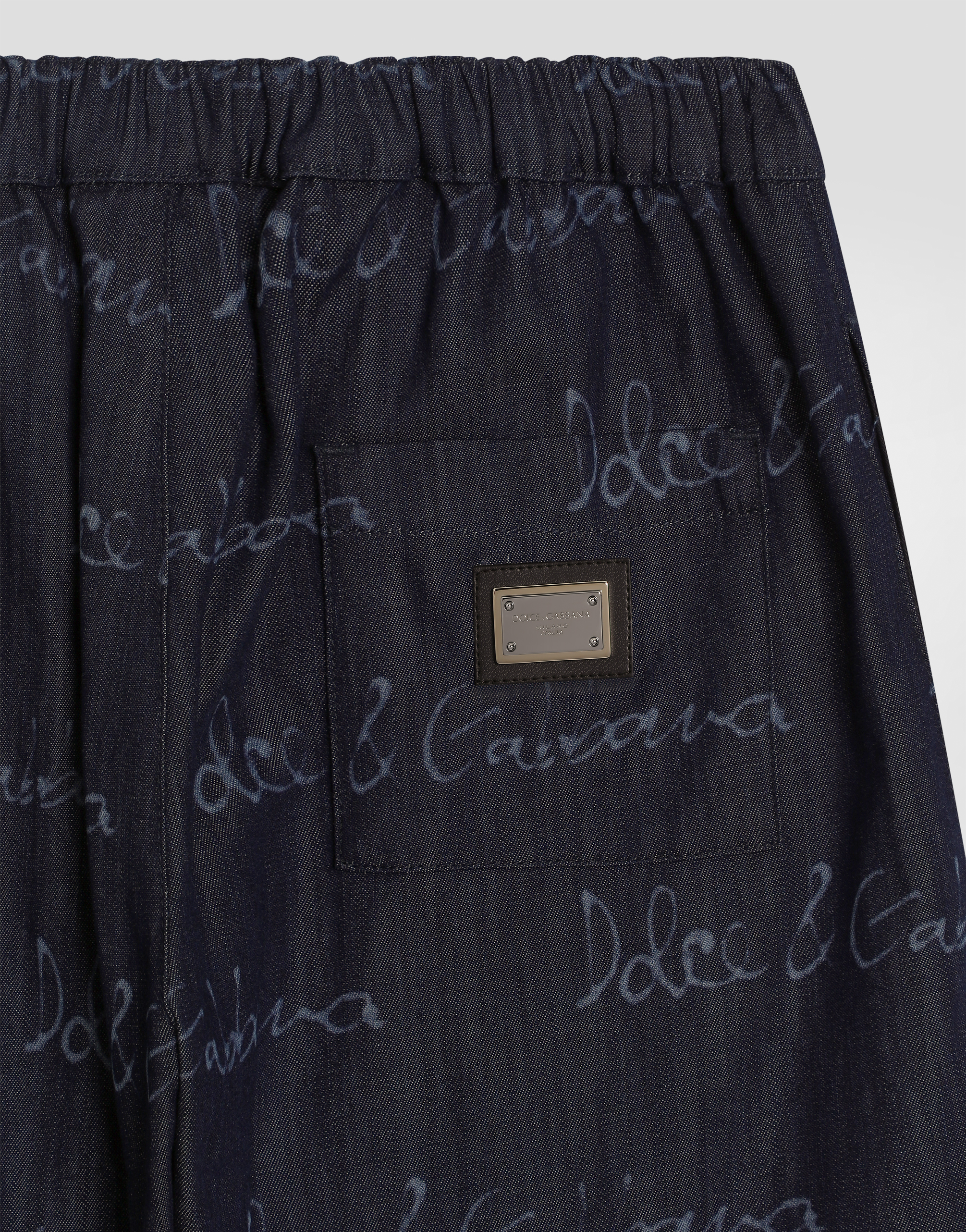 Dolce & Gabbana Denim Shorts With Dolce&gabbana Logo In Multicolor