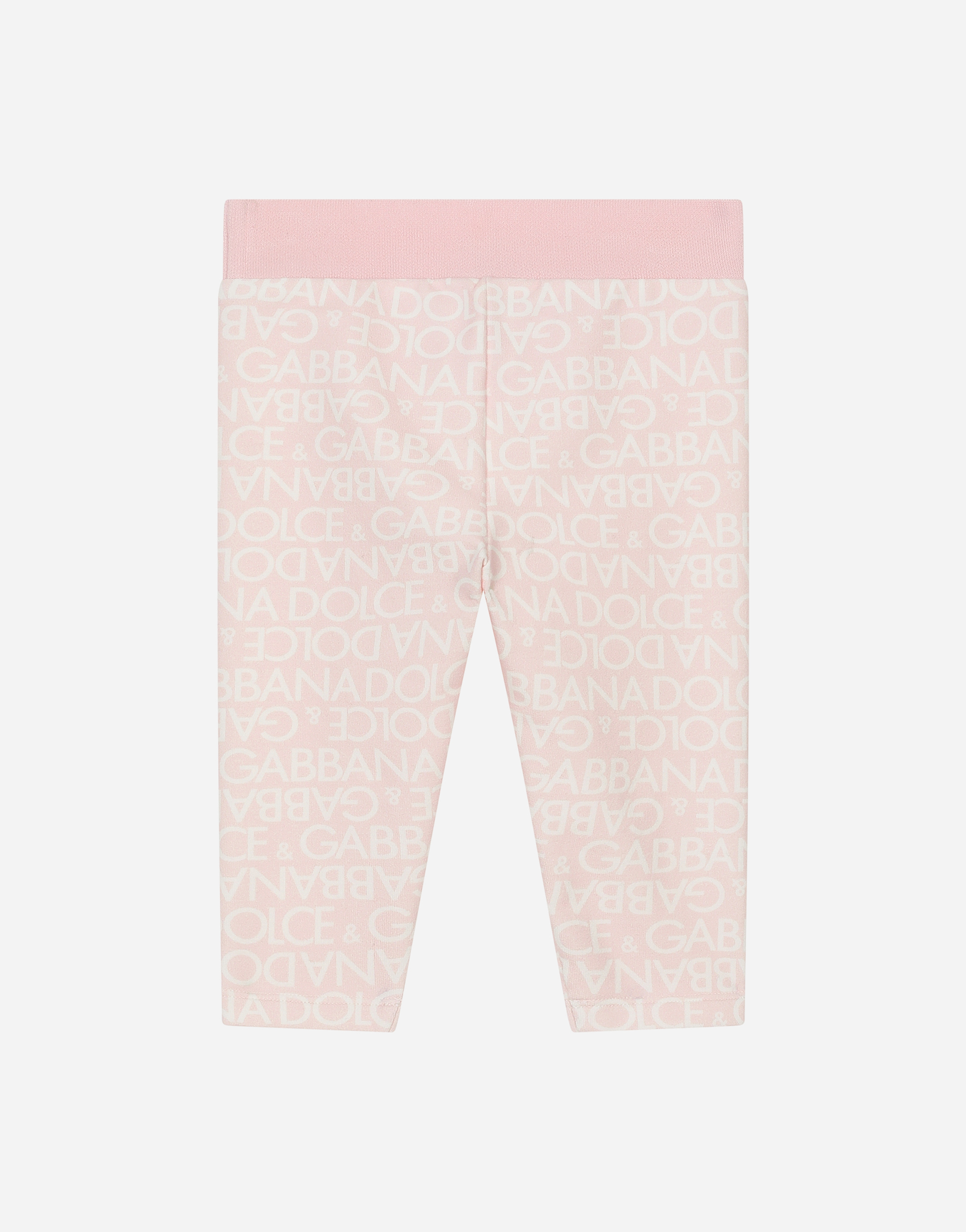 DOLCE & GABBANA INTERLOCK LEGGINGS WITH ALL-OVER LOGO PRINT