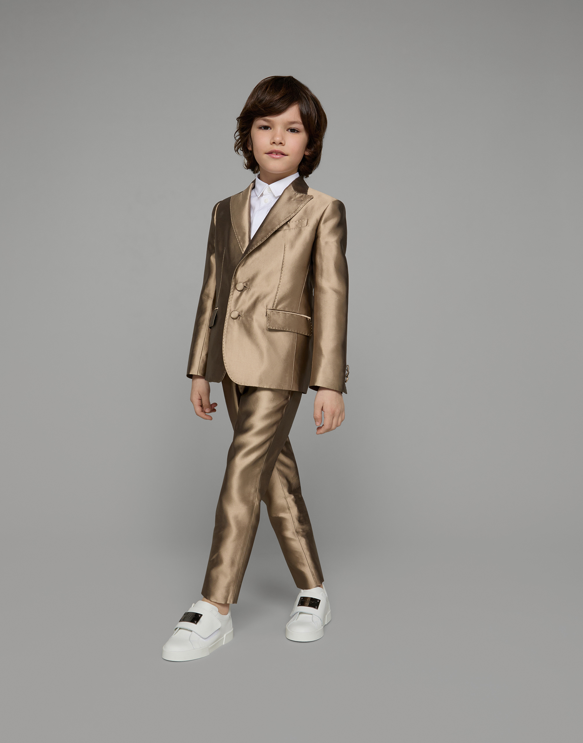 Dolce & Gabbana Logo Jacquard Poplin Shirt In Bianco Ottico
