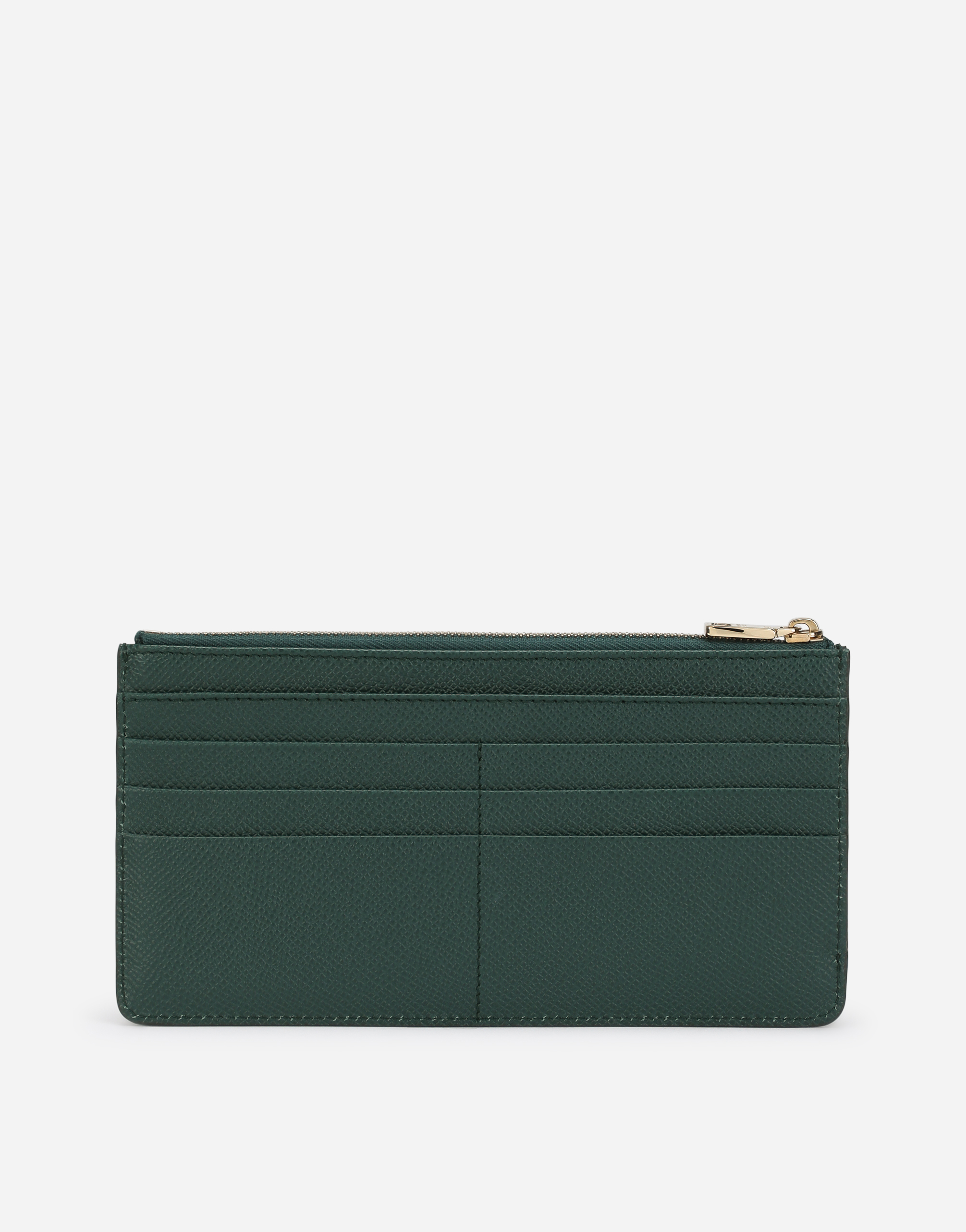 Dolce & Gabbana Bottle Green Leather Dauphine Card Holder In Green