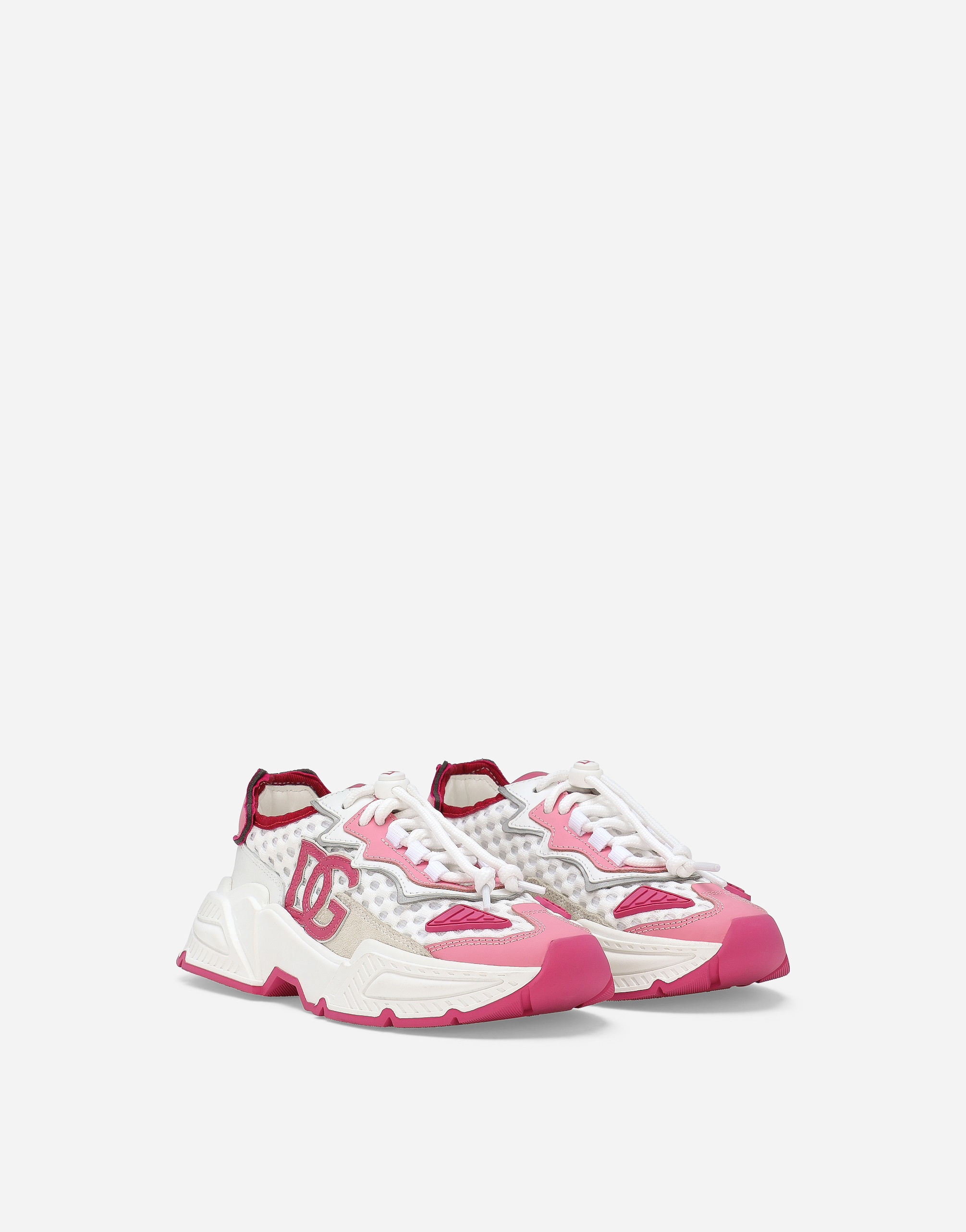 Shop Dolce & Gabbana Mixed-materials Daymaster Sneakers In Pink