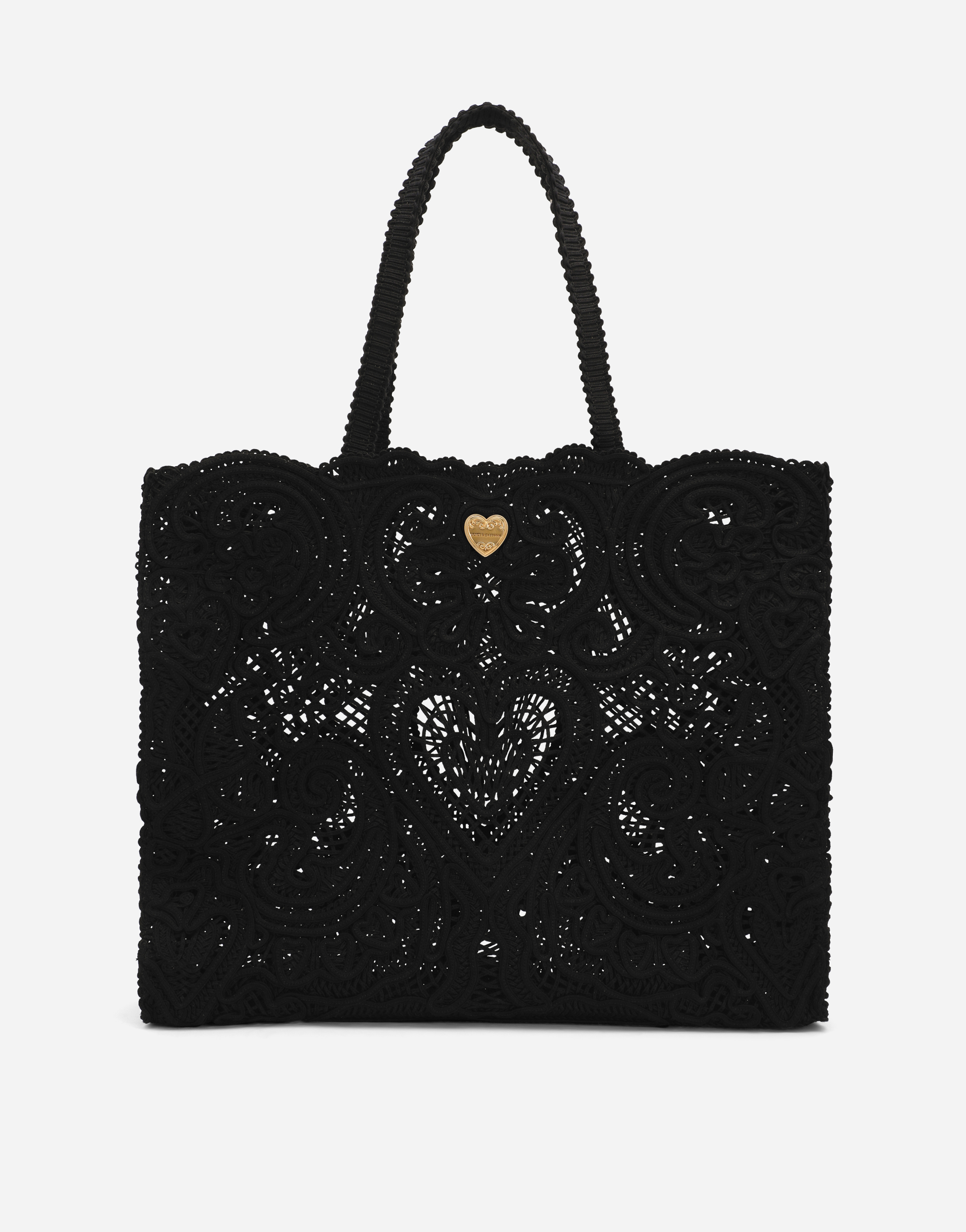 Shop Dolce & Gabbana Large Cordonetto Lace Beatrice Bag In Black