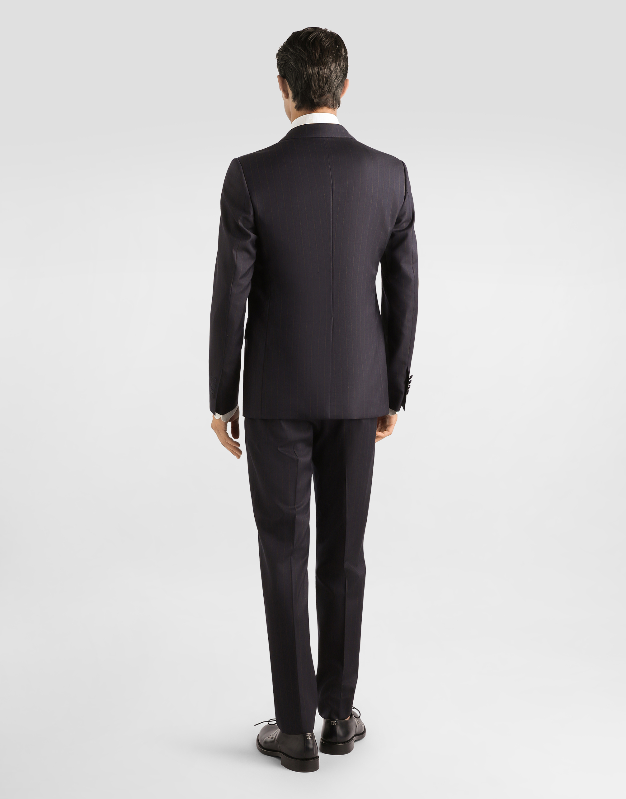  Dolce & Gabbana Dolce & Gabbana Double-breasted Sicilia Light Jacket In Pinstriped Wool - Man Suits And Blazers Multi-colored 52 