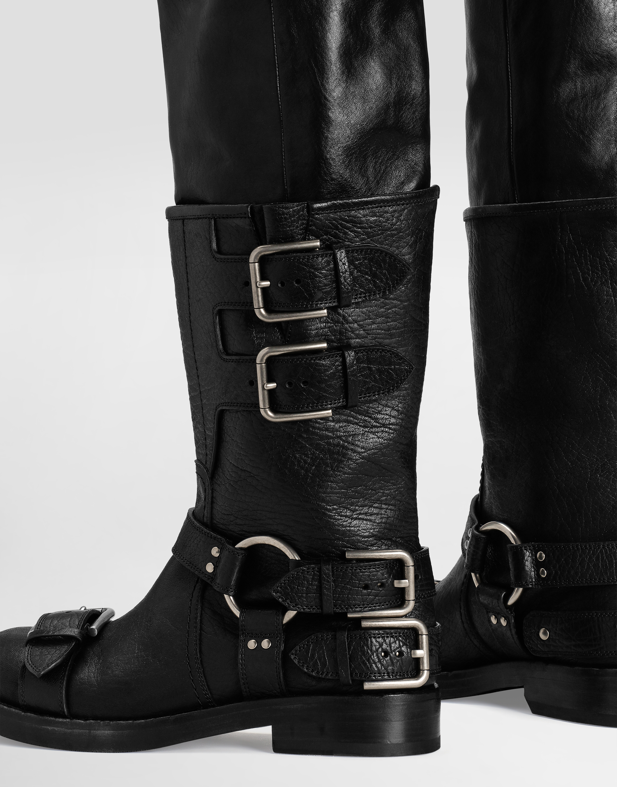 Dolce & Gabbana Stivale In Pelle Di Cavallo In Black