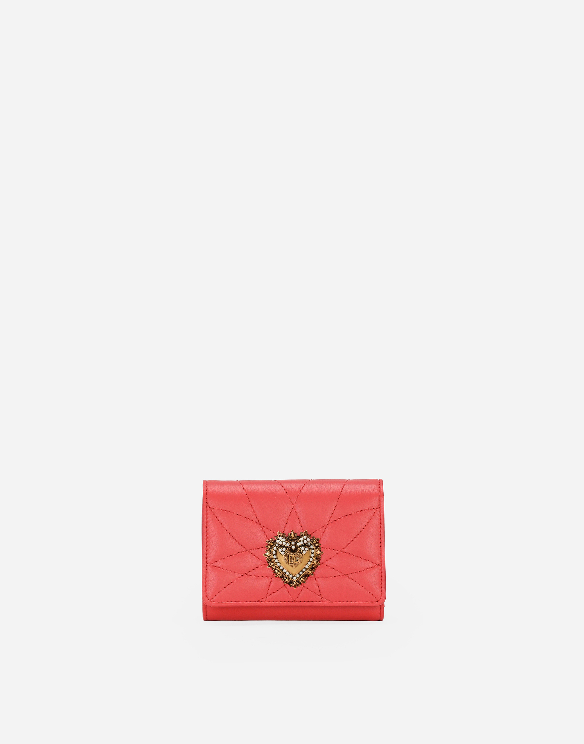Dolce & Gabbana Devotion French Flap Wallet In オレンジ
