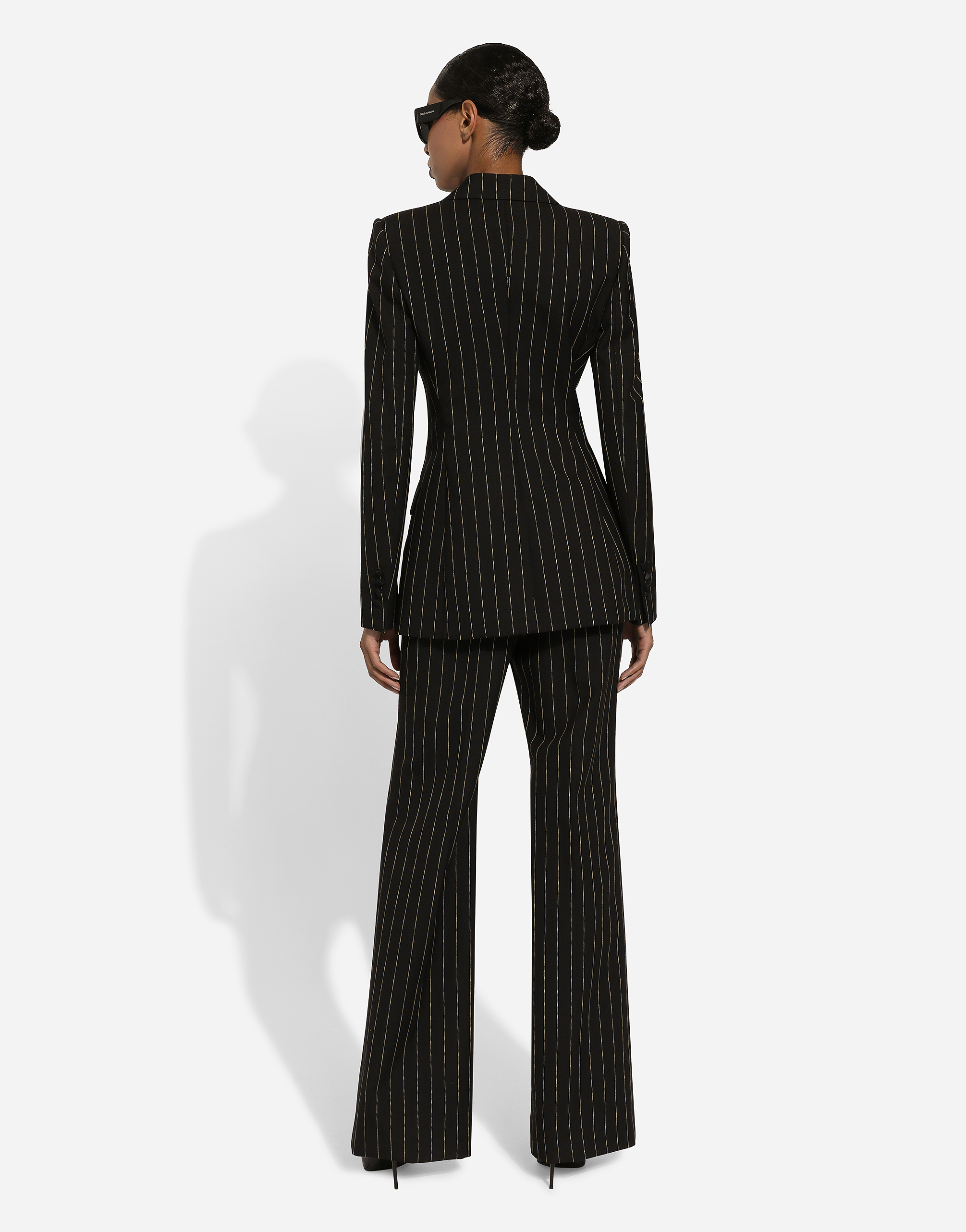 Shop Dolce & Gabbana Double-breasted Pinstripe Wool Turlington Jacket In Multicolor