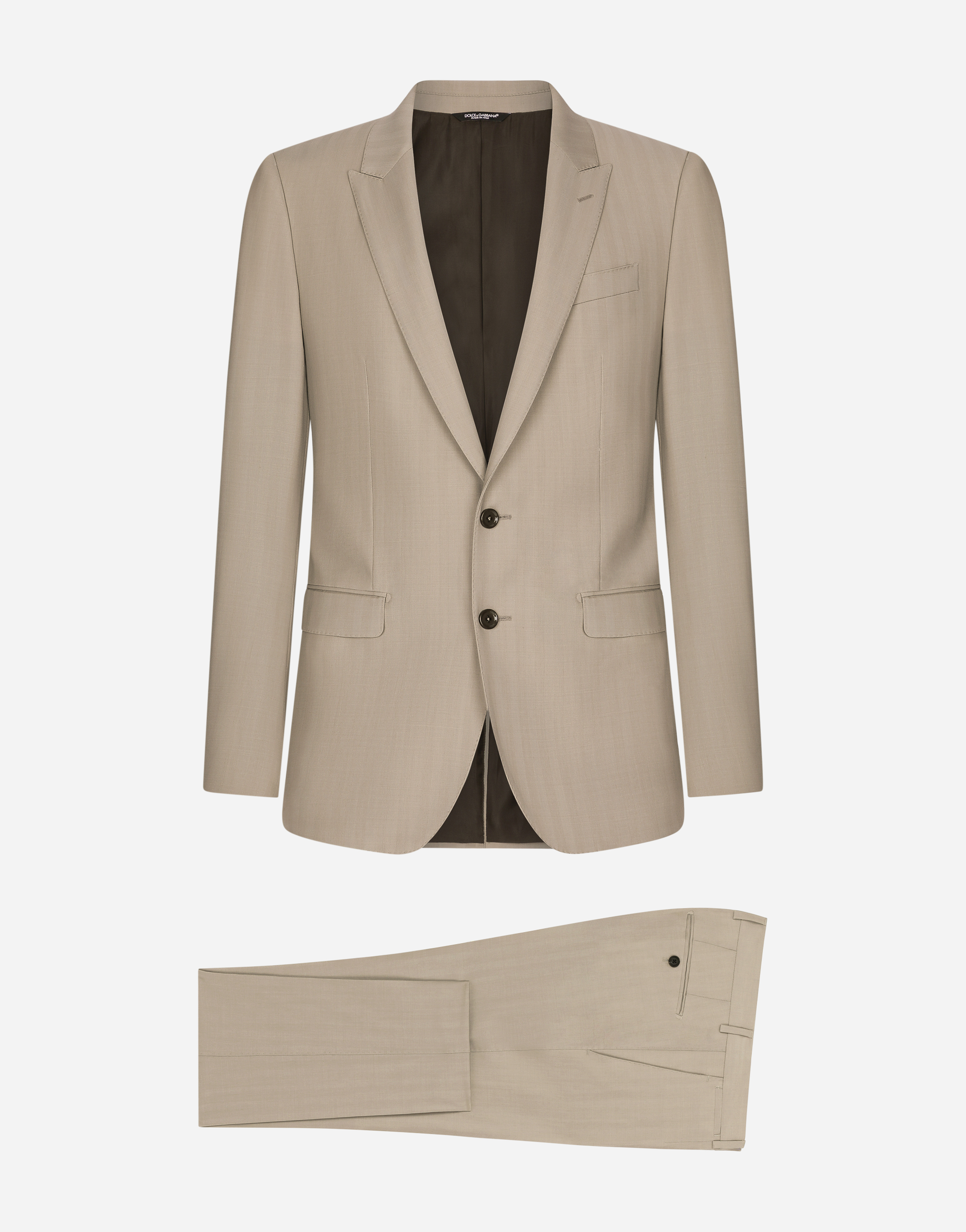 Single-breasted pinstripe Martini-fit suit in Beige for Men