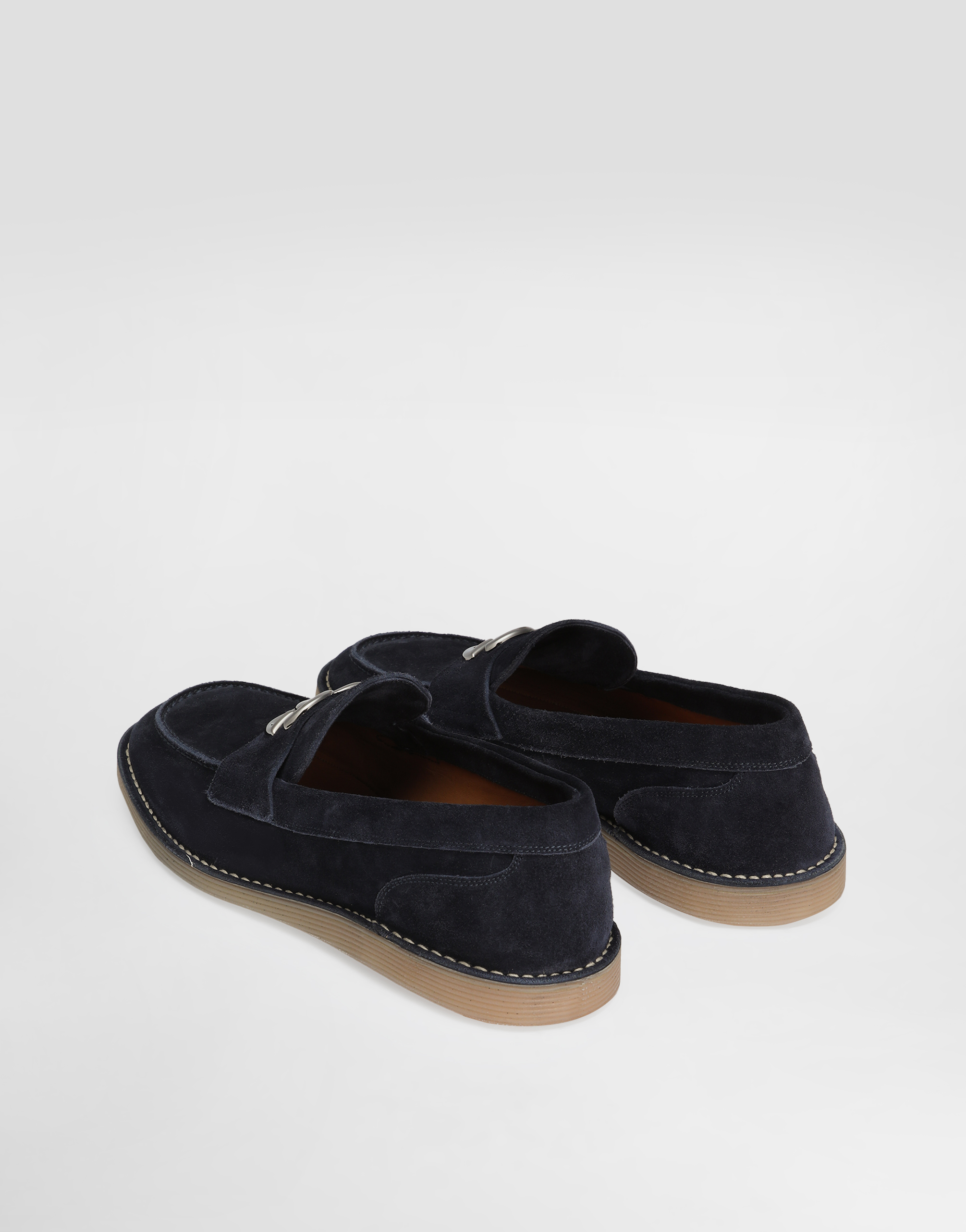 Shop Dolce & Gabbana Suede Loafers In Blue