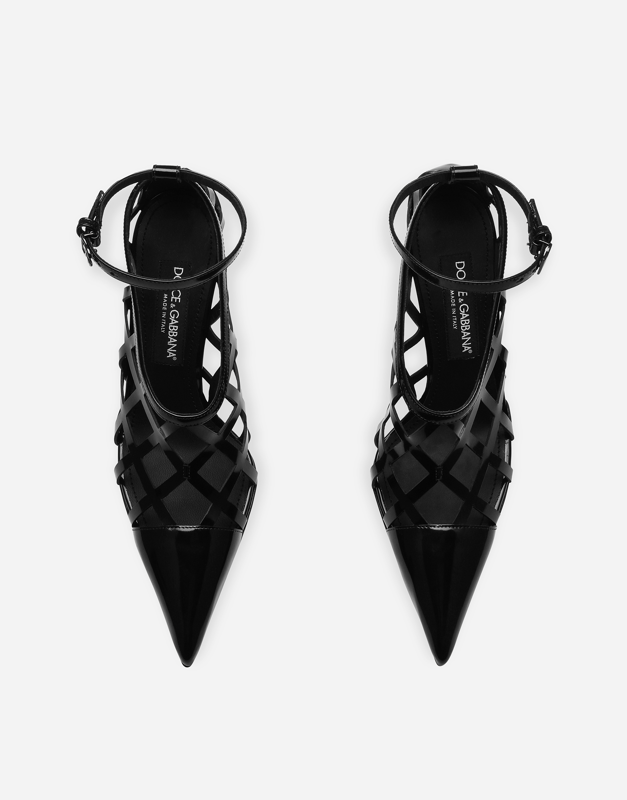 Dolce & Gabbana Lollo 105 Polished Leather Pumps In Black